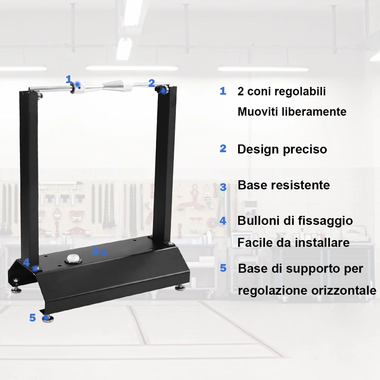COSTWAY Equilibratrice per Ruote di Bici e Moto, Equilibratrice Statica con Base e Coni Regolabili, Equilibratrice Portatile per Bilanciare Pneumatici di Moto e Bici