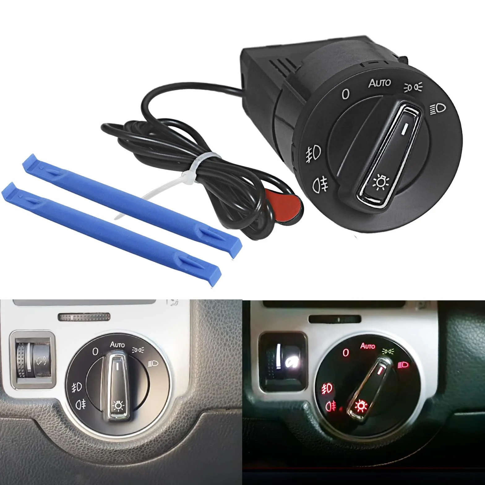 Interruttore automatico della luce T5 per fari auto fendinebbia modulo Mk4 3BD941531 3BD941531A