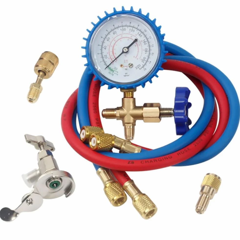 UKCOCO Kit Manometro per Condizionatori Aria Set Completo per Refrigerante Strumenti Servizio