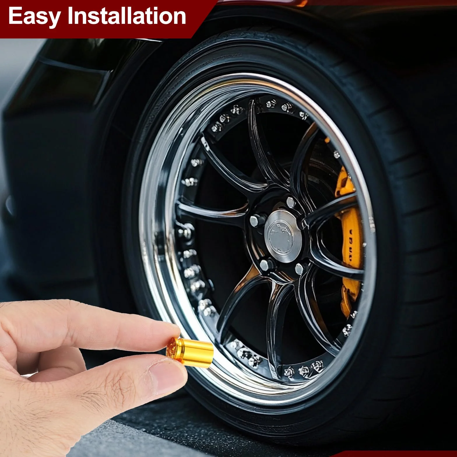 PATIKIL Tappi Gomme Auto 8Pz Tappo Valvola Pneumatici Universali in Lega di Alluminio per Auto SUV Camion Moto Biciclette Oro