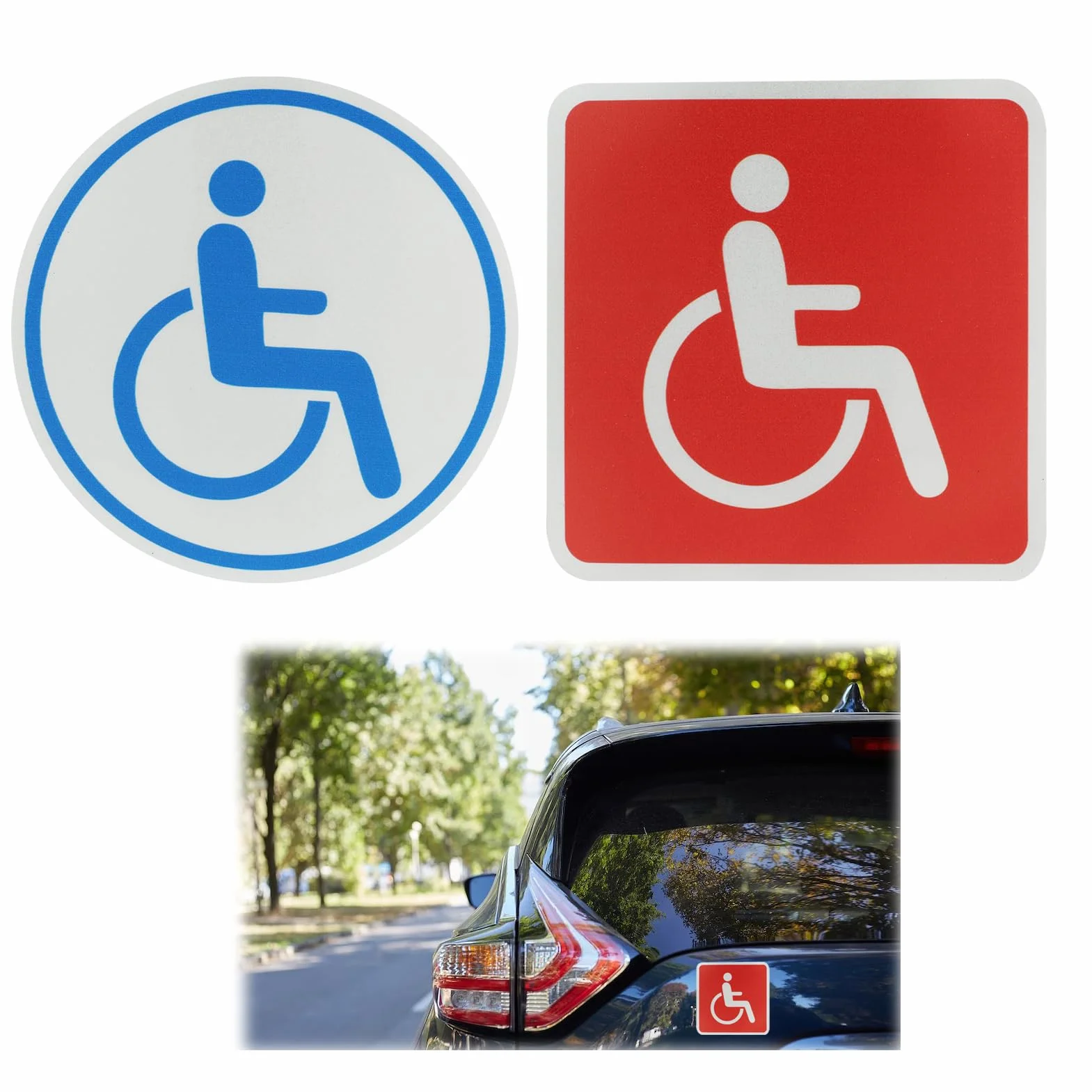 2 piastre magnetiche autoadesive per auto disabili riflessione forte radiazione luminosa