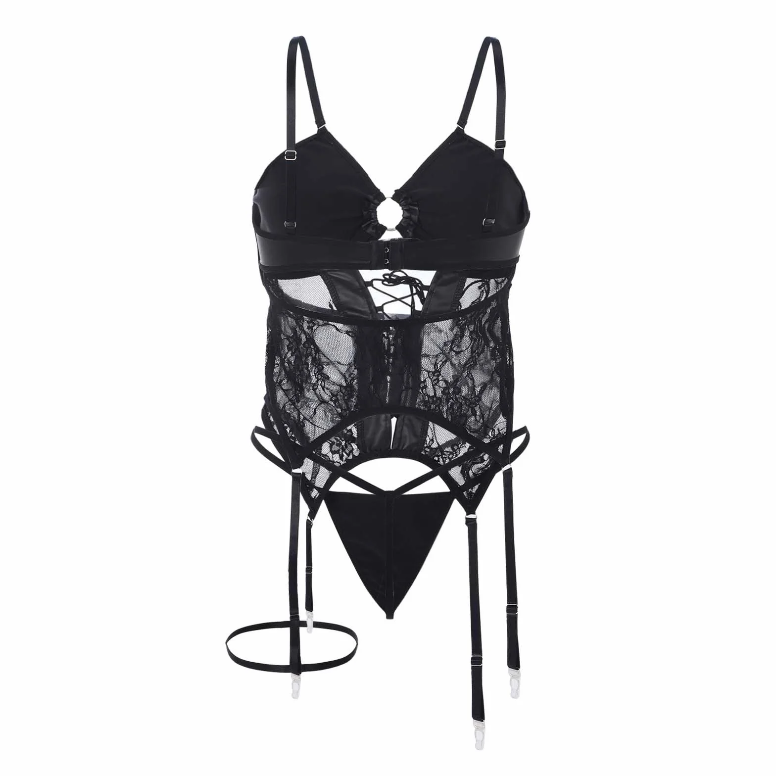 Body in pelle laccata lingerie da donna sexy slim fit per cosplay