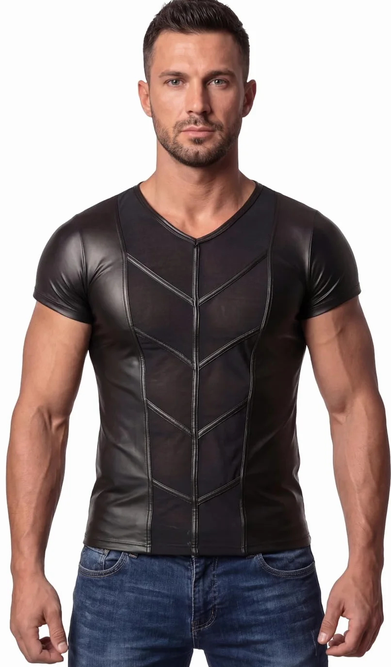 Maglietta uomo lattice effetto bagnato inserti rete