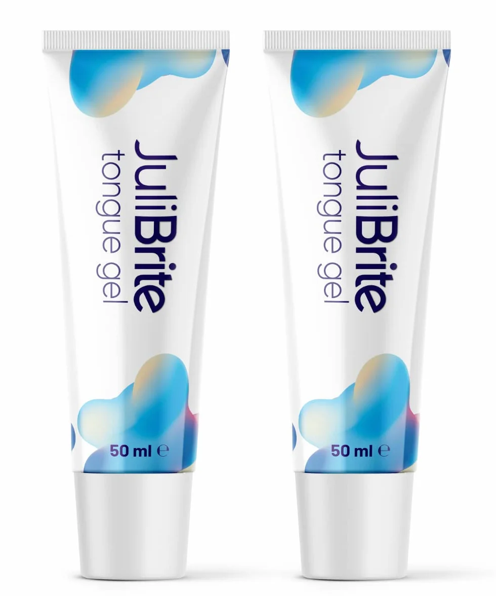 JuliBrite Gel per lingua 50 ml Alito fresco Raschietto lingua Confezione da 2