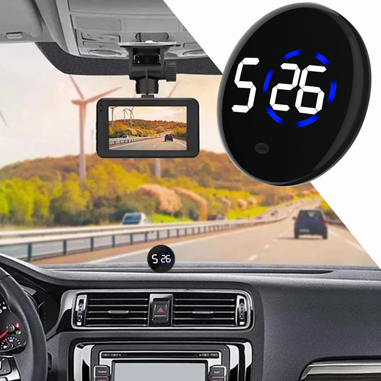 Orologio Da Auto - Timer Digitale Multiuso - Orologio Digitale Multiuso Impermeabile per Auto Furgone Barca Cruscotto Ventilazione