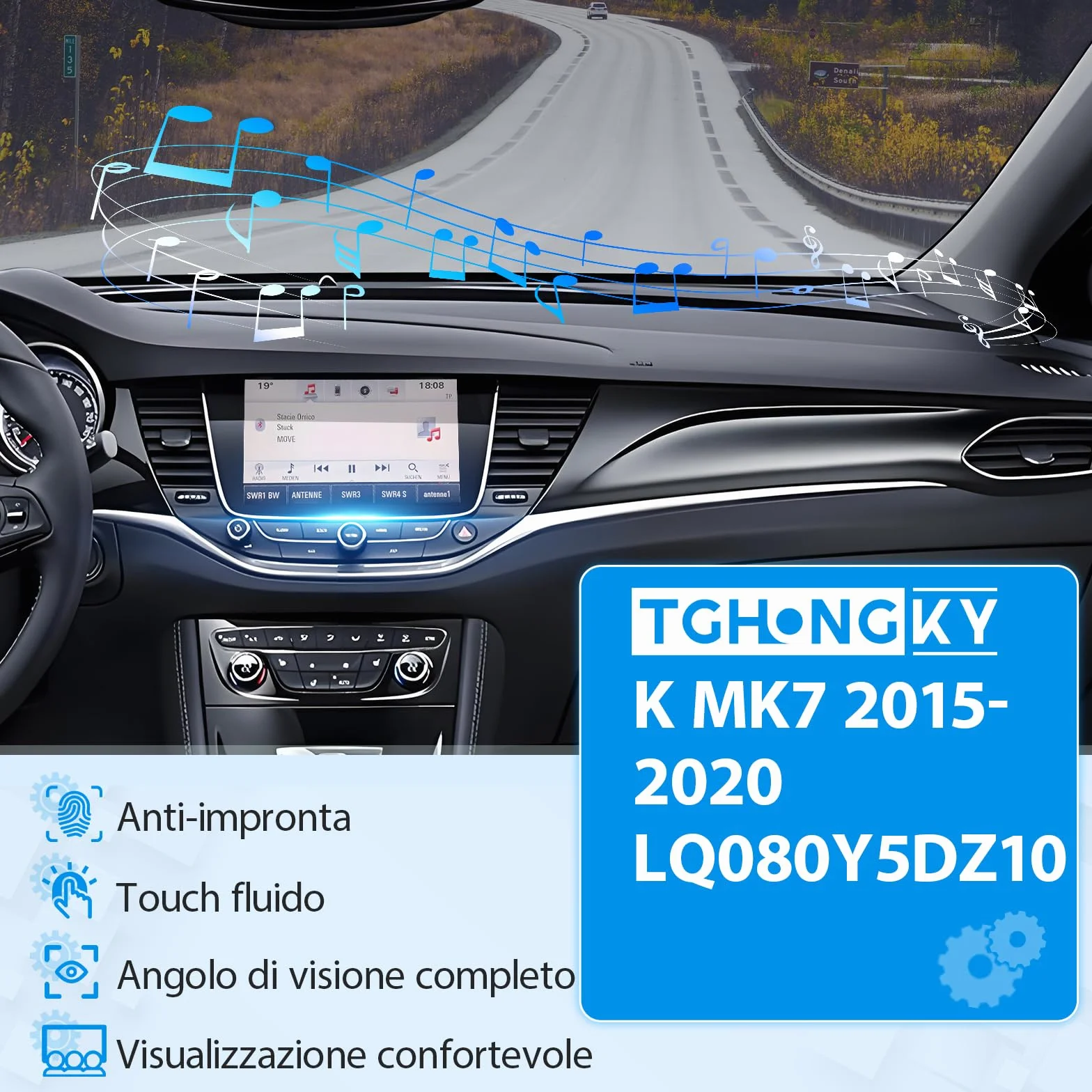 Display LCD Opel Astra k MK7 2015-2020 Schermo per Navi 900 Touch Screen