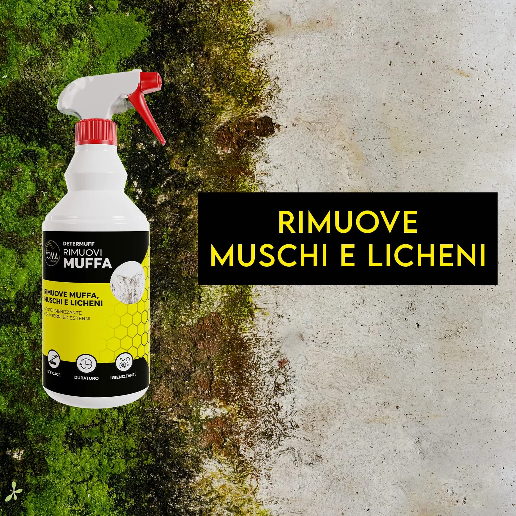 ZOMAHOME Spray Antimuffa 750ml per Muri Interni ed Esterni - Made in Italy