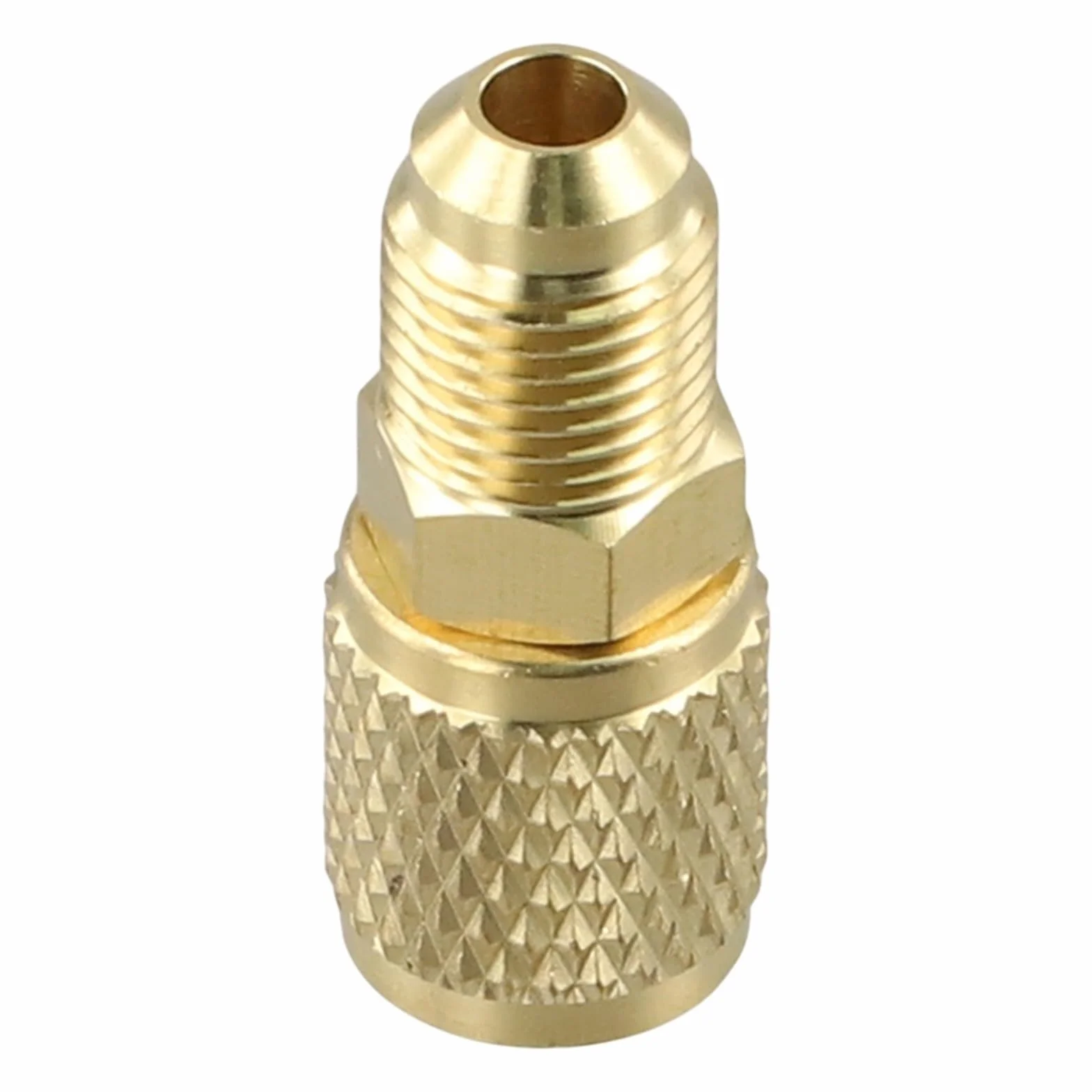 Adattatore in ottone maschio 5/16 x femmina 1/4 SAE per climatizzazione R32 R410a R22