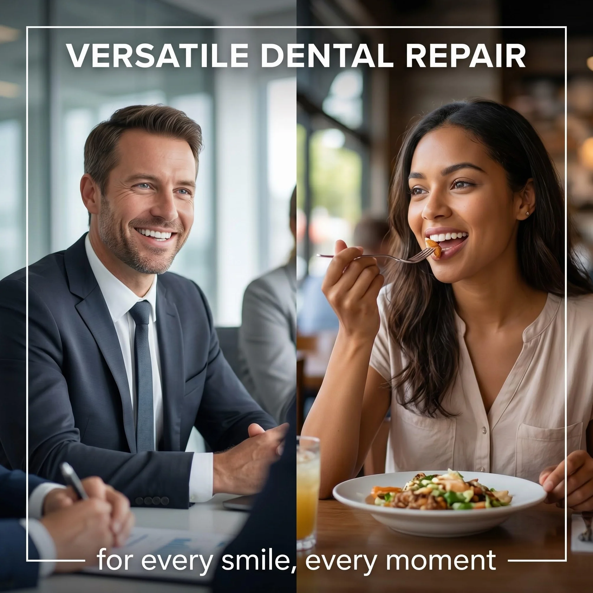 Faccette Dentali Professionali 100 Pezzi, Kit Riparazione Dentale con Custodia, Denti Finti per Anteriori e Posteriori