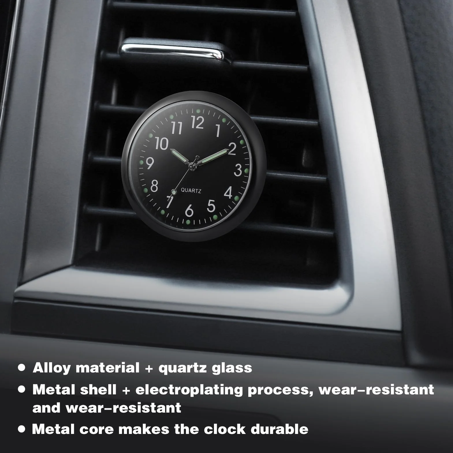 JIZZU Orologio per Auto da Cruscotto Mini Orologio per Presa d'Aria