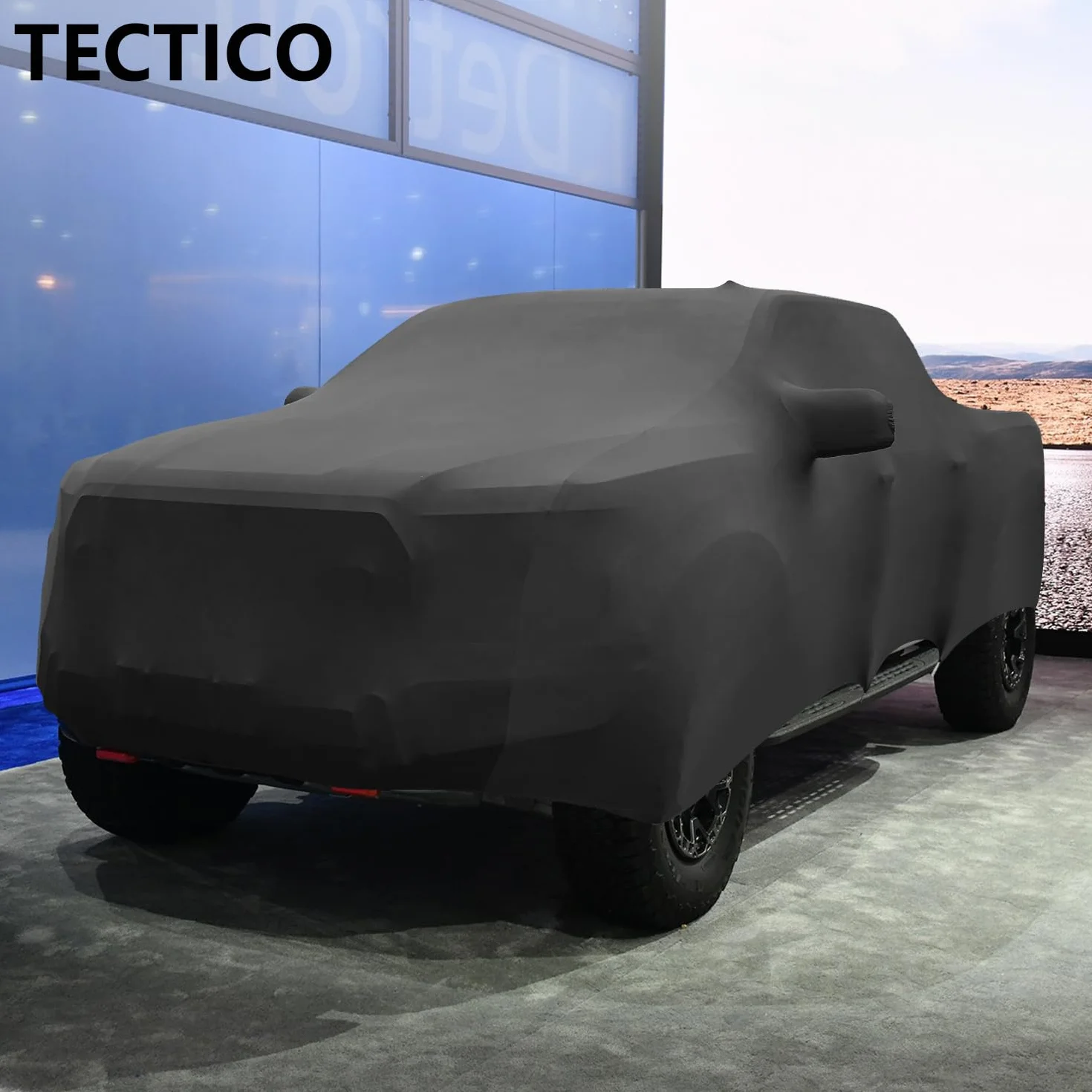 TECTICO Copertura Pickup Protezione Auto Coperchio Elastico Traspirante Resistente ai Graffi Resistente al Sole Pieghevole per Il Salone dell'auto/Garage，XXXL[5,9-6,1 Metri. ]