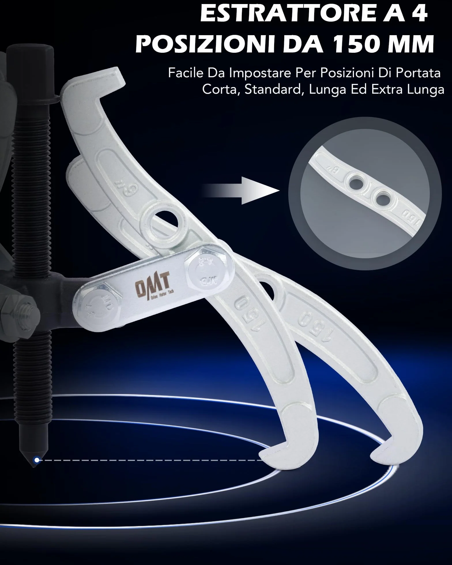 Orion Motor Tech 3 Pezzi Estrattori per Ingranaggi a 3 Ganasce 75/100/150 mm, Estrazione Cuscinetti Reversibili