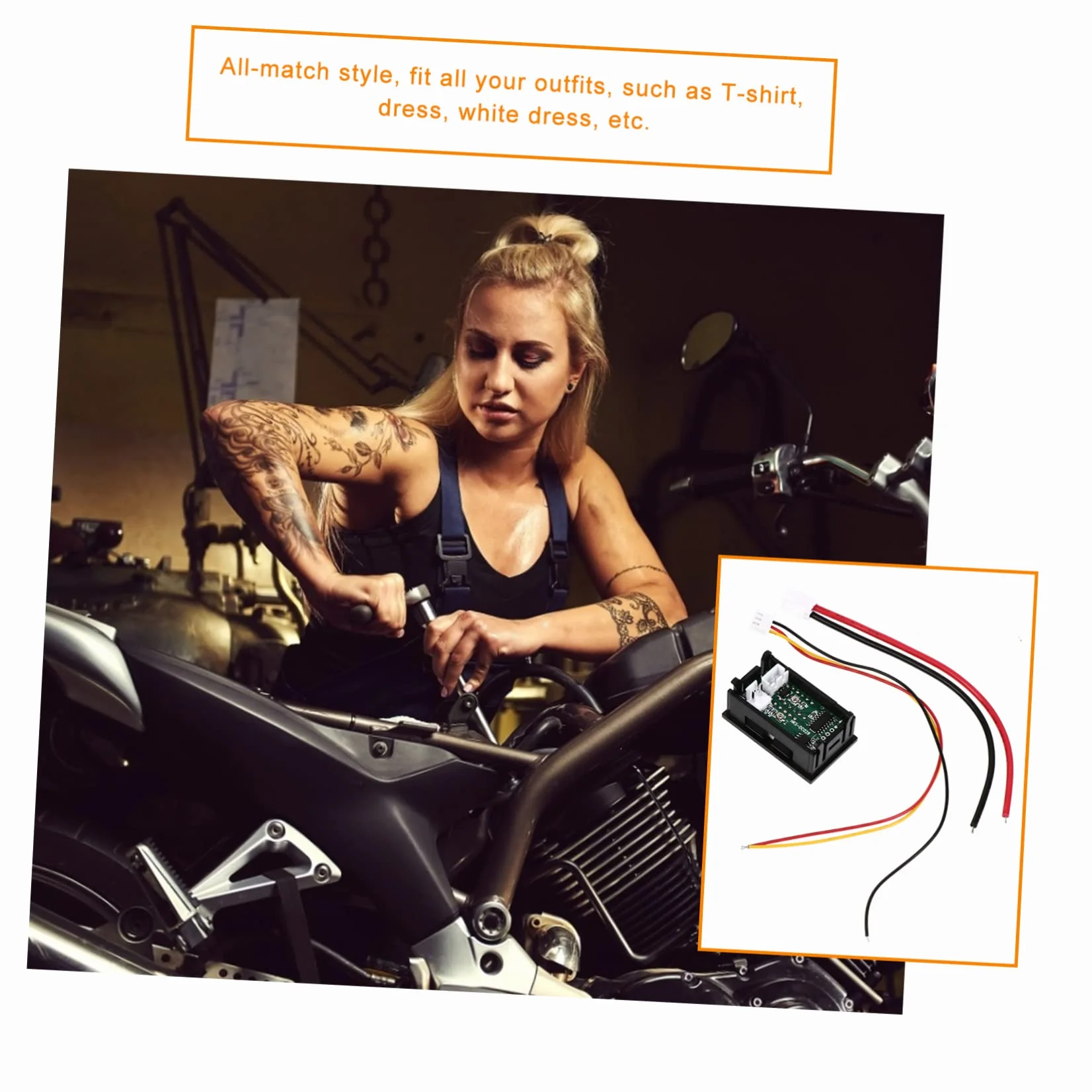 Voltmetro Digitale Doppio Display LED per Batteria Auto, Misuratore di Tensione e Accurato in Plastico, 100a, Adatto per Uso Automobilistico
