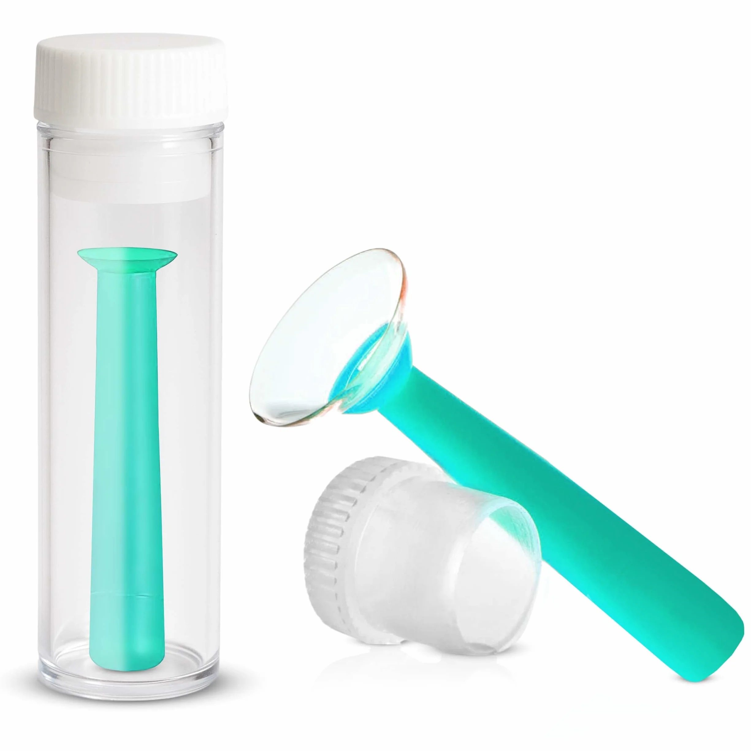 SPORTS WORLD VISION Strumento Applicatore e Rimuovi Lenti a Contatto con Custodia 1Pz Inseritore Lenti Silicone Verde Supporto Ventosa
