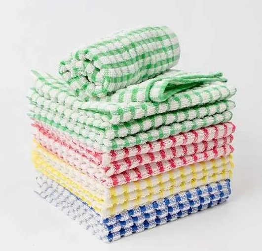 Salviette Detergenti per Lavori Domestici in Cucina, Canovaccio Assorbente in Cotone Privo di Lanugine, 8 Pezzi