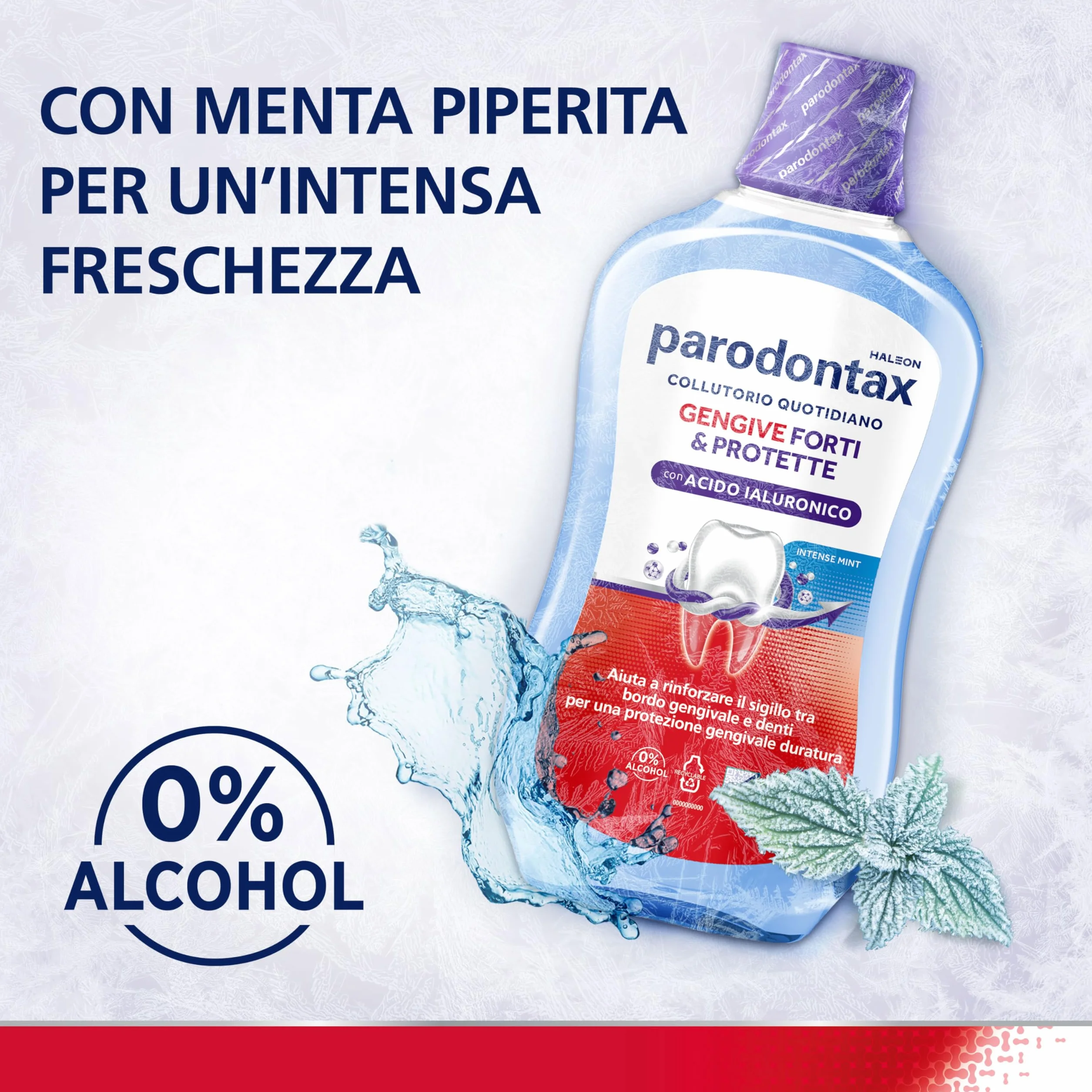Parodontax Gengive Forti & Protette Collutorio Acido Ialuronico Intense Mint 500ml