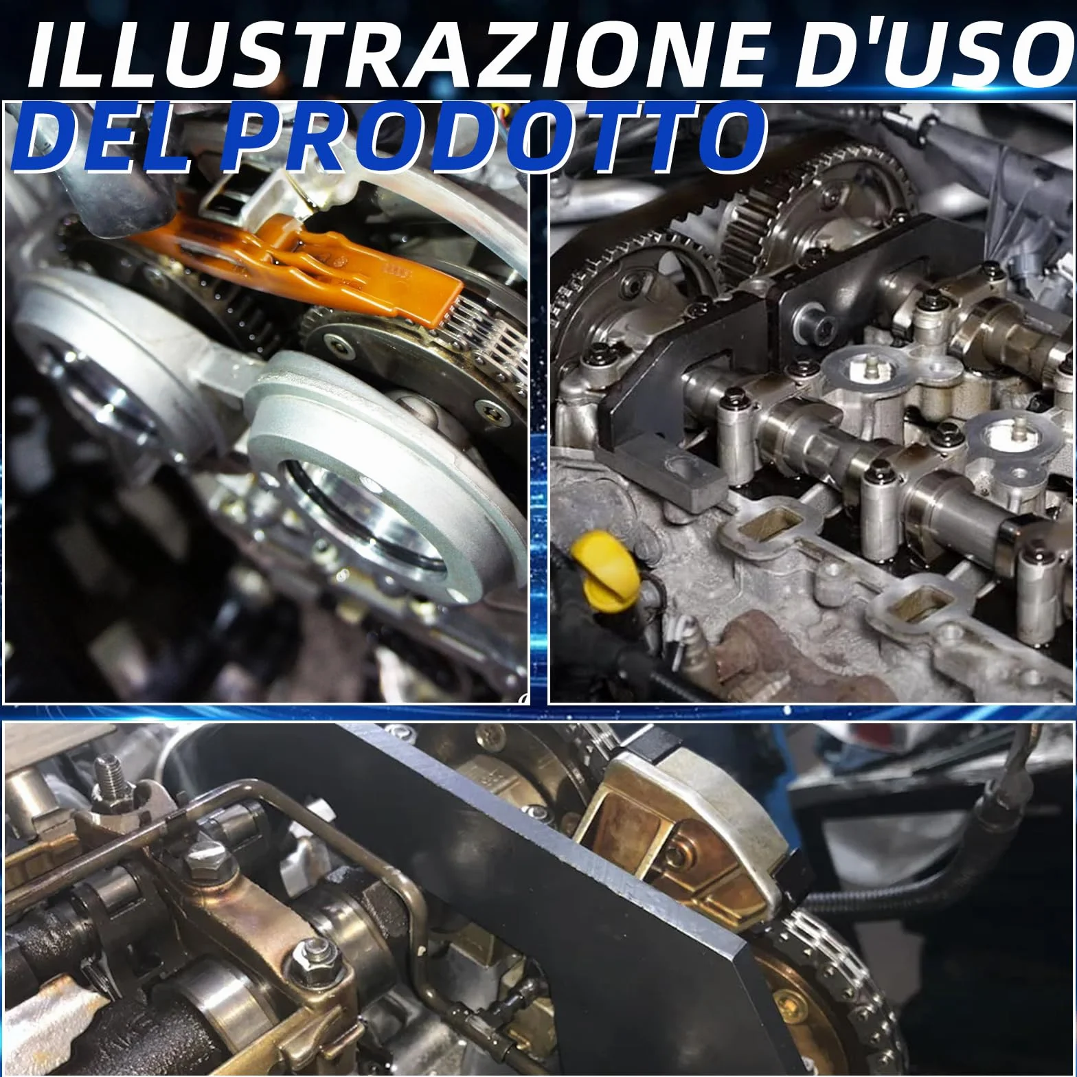 Set di attrezzi di regolazione del motore, cinghia dentata per motori a benzina 1.0 e 1.2 VTi, adatto per Citroën, Peugeot, Opel, Toyota, PSA EB0 (ZMZ), EB2 (HMZ), OEM 0109-2A 0109-2B