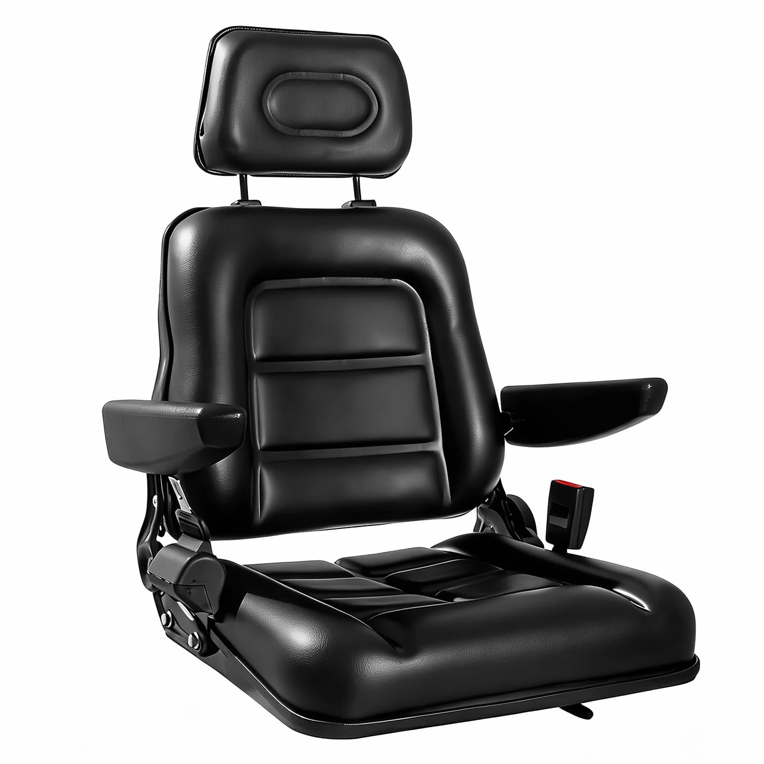 Sedile universale per carrello elevatore, sedile trattore con braccio e schienale regolabile, sedile impermeabile in poliuretano, per escavatori trattori, carrello elevatore, pale compatta