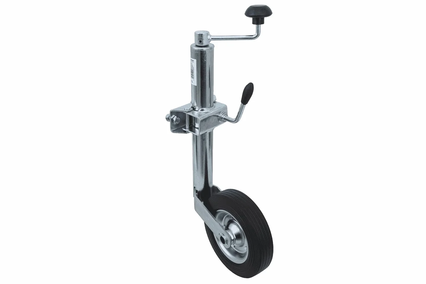 UNITRAILER ruotino di appoggio con morsetto 150 kg 48 mm 505-730 mm ruota 200 x 50 mm per rimorchi e carrelli