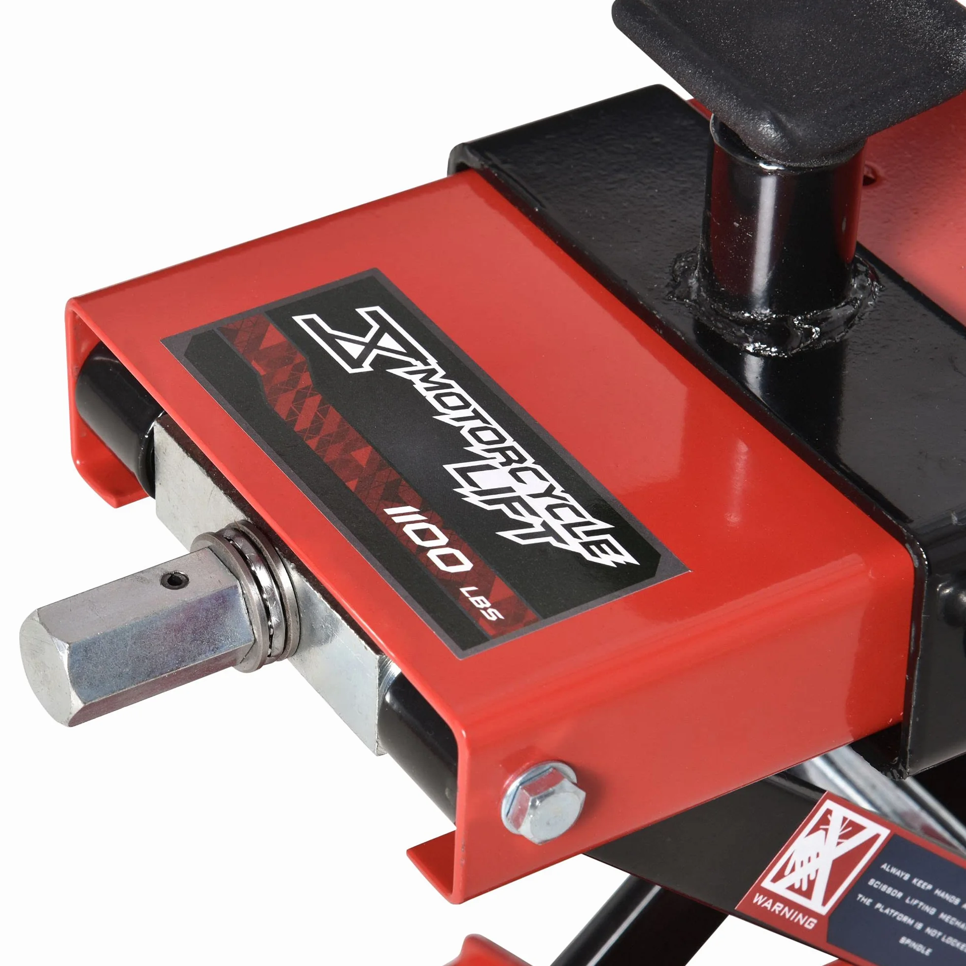 DURHAND Cavalletto Alzamoto a Forbice, Sollevatore Moto, Cavalletto Moto Centrale Regolabile Fino 500kg in Metallo Rosso
