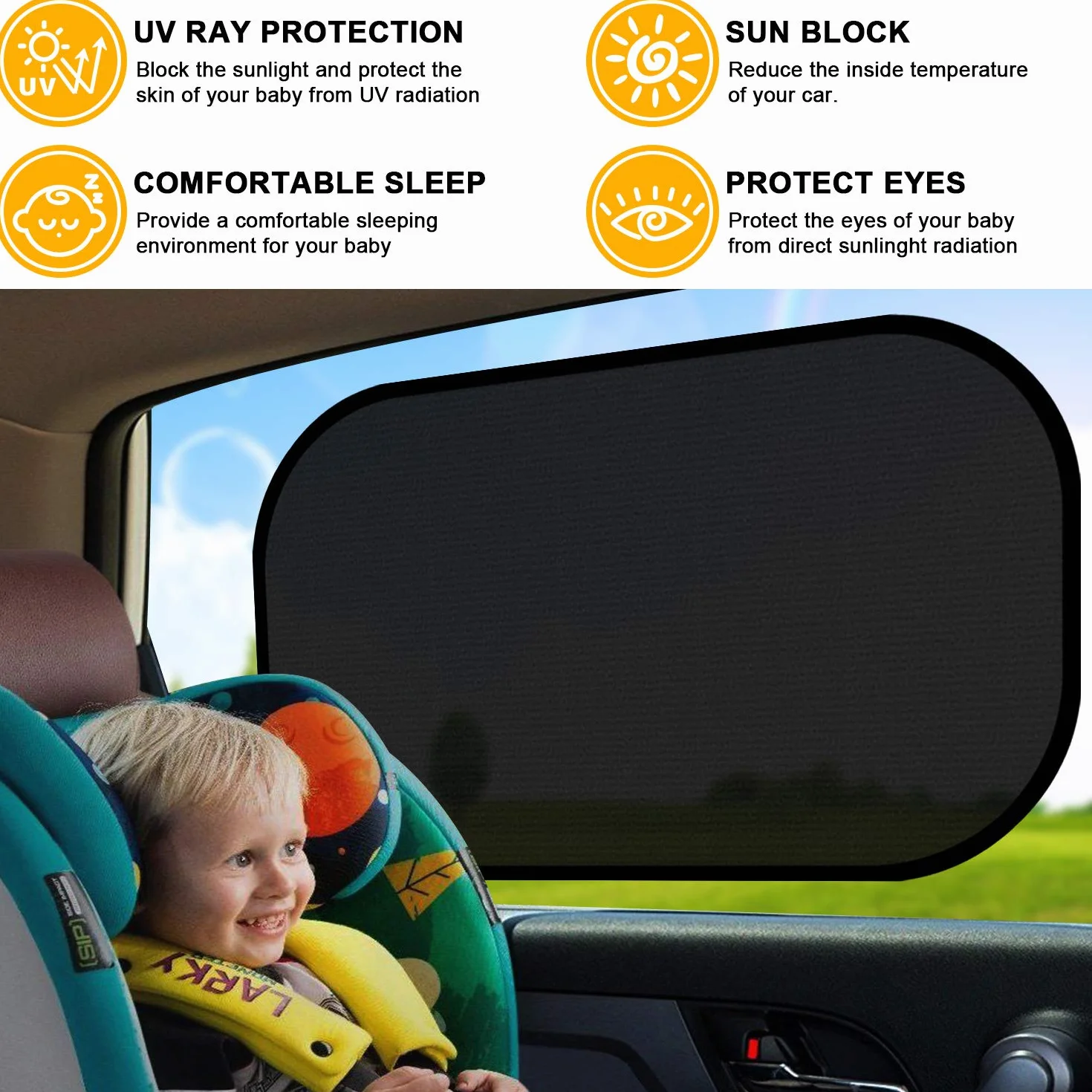 Parasole Auto Bambini Universali Protezione UV per Neonati Animali