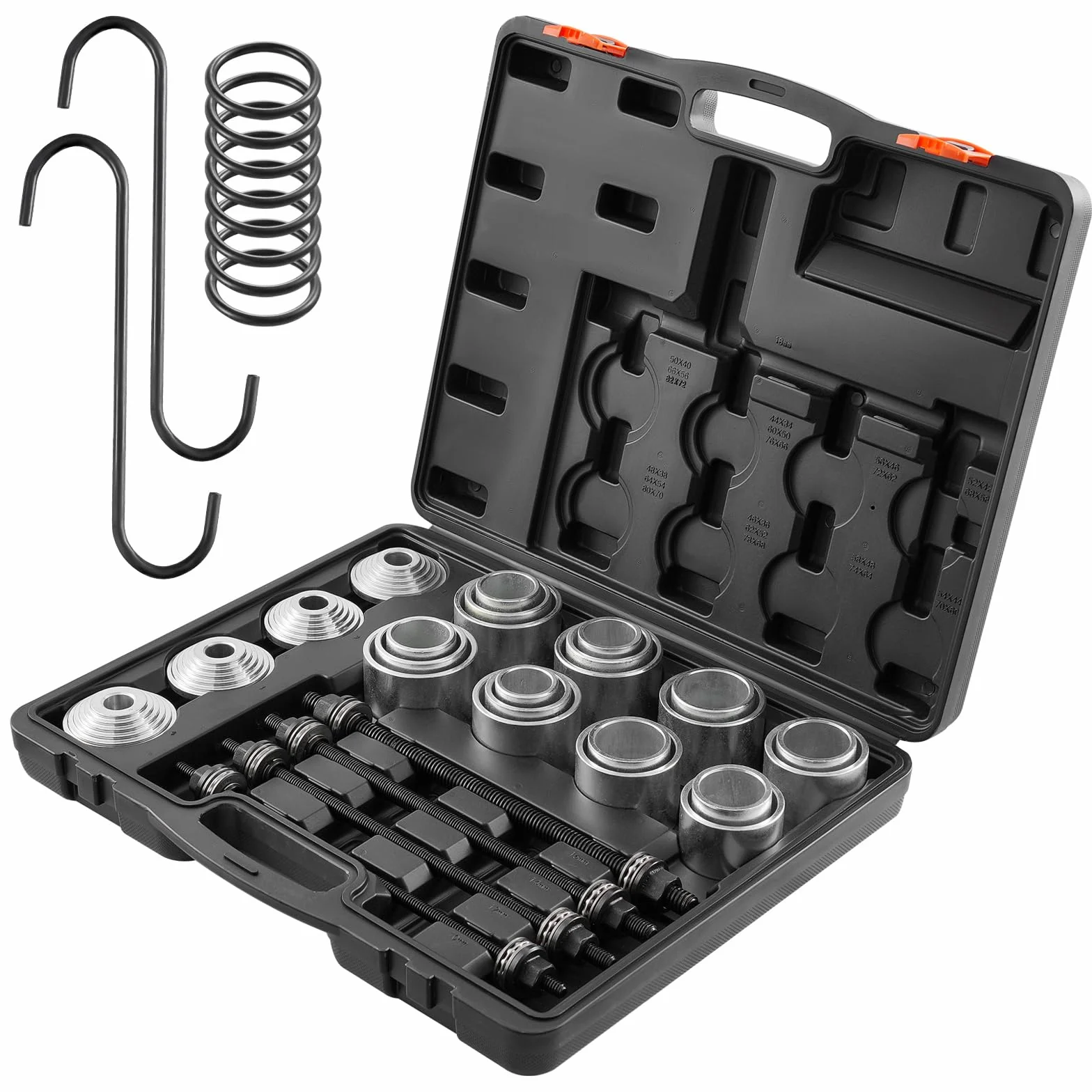 VEVOR Kit Manicotto di Trazione e Pressione 28 Pezzi, Set Rimozione Cuscinetti Boccola Acciaio con Custodia Trasporto