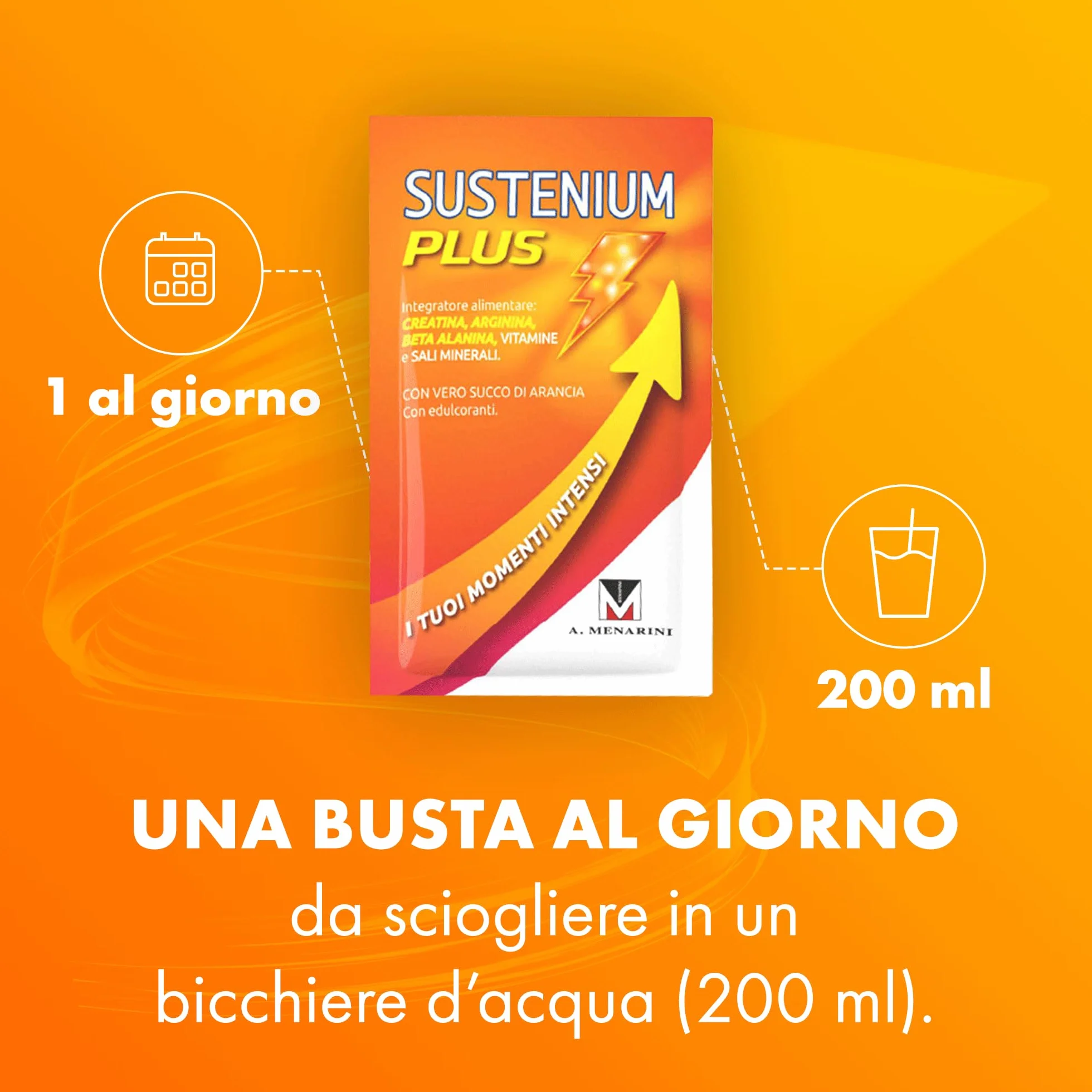 Sustenium Plus Integratore Energizzante Aminoacidi Vitamine Minerali 22 Bustine