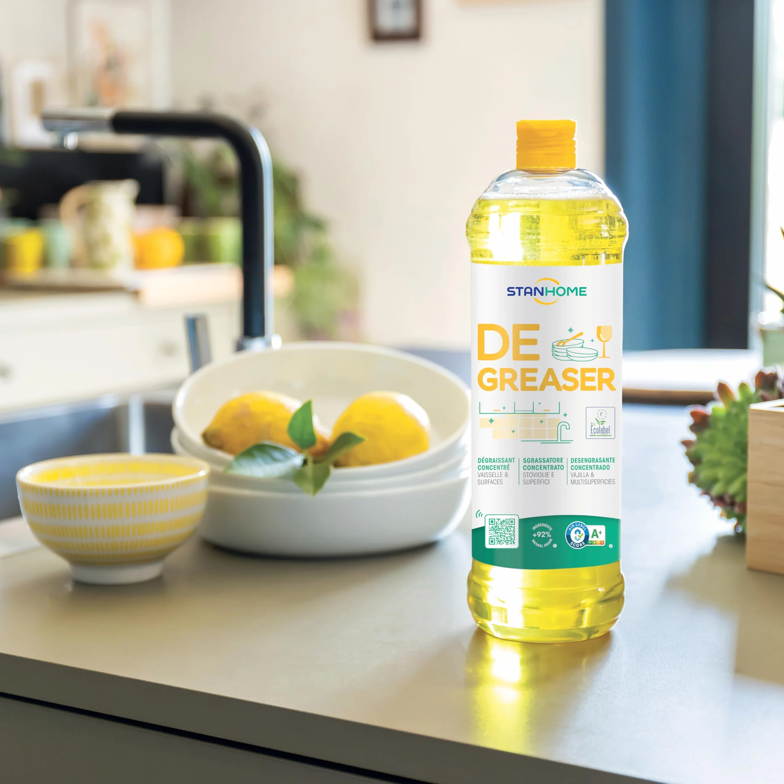 STANHOME Sgrassatore Concentrato per Stoviglie e Superfici Lavabili 1000 ml