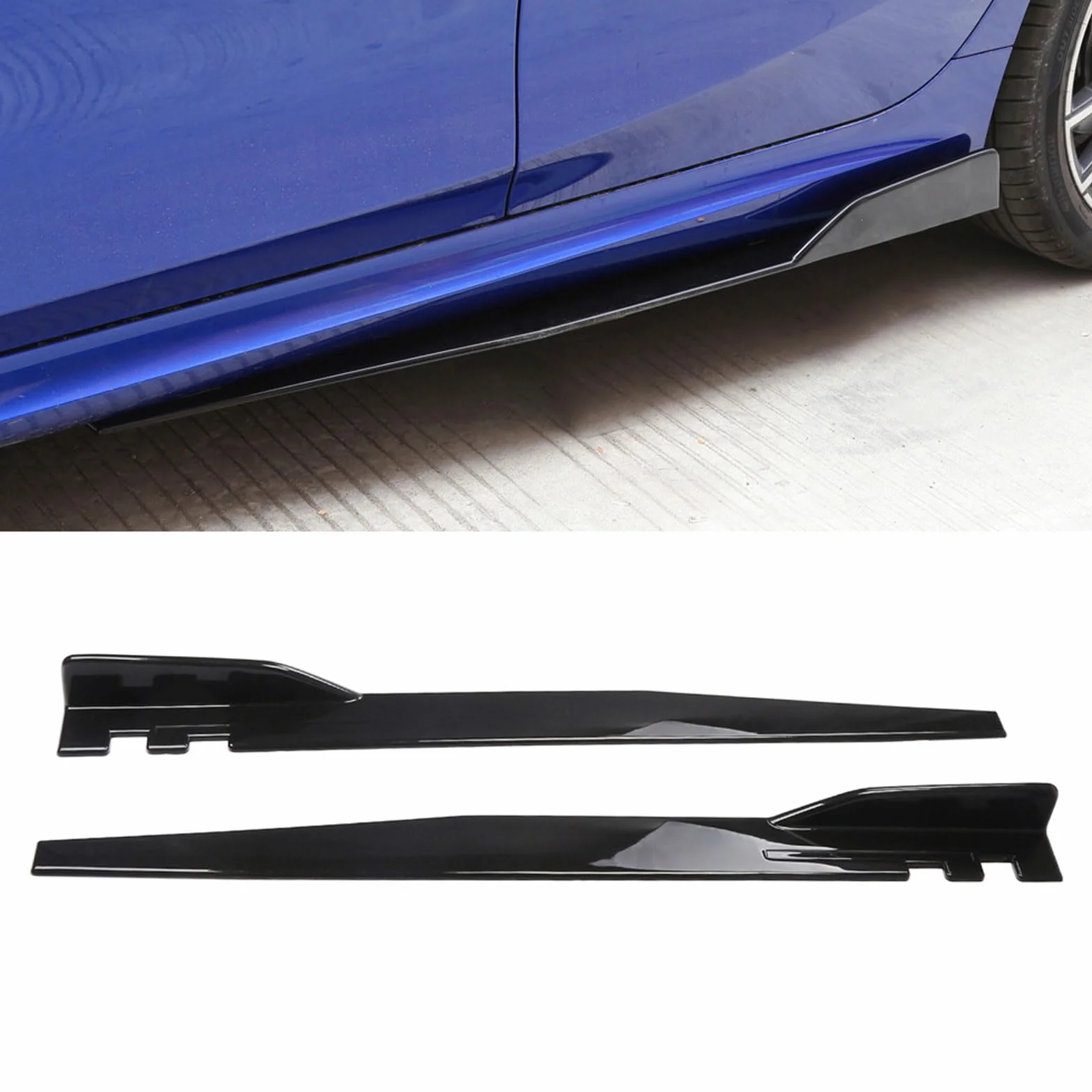 Auto Minigonne Laterali per Peugeot 208 Hatchback 2019 2020 2021 2022 2023 2024 2025, Laterali Estensioni Gonna Laterale, Accessori Auto,Bright Black
