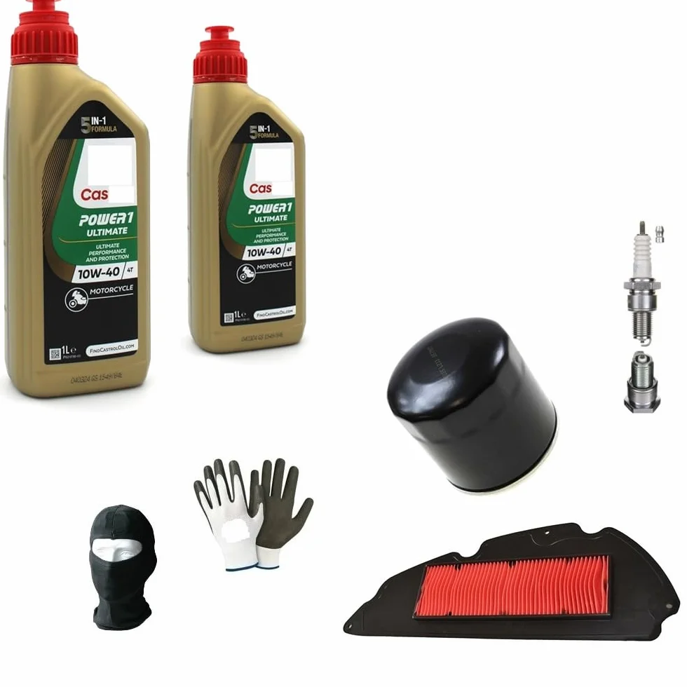 COMPATIBILE CON VESPA S 125 SPORT 3V KIT TAGLIANDO PER SCOOTER 2 LITRI DI OLIO C (ASTROL) 10W40 4T POWER 1 RACING SINTETICO+FILTRO OLIO+FILTRO ARIA+CANDELA MANUTENZIONE MOTORE