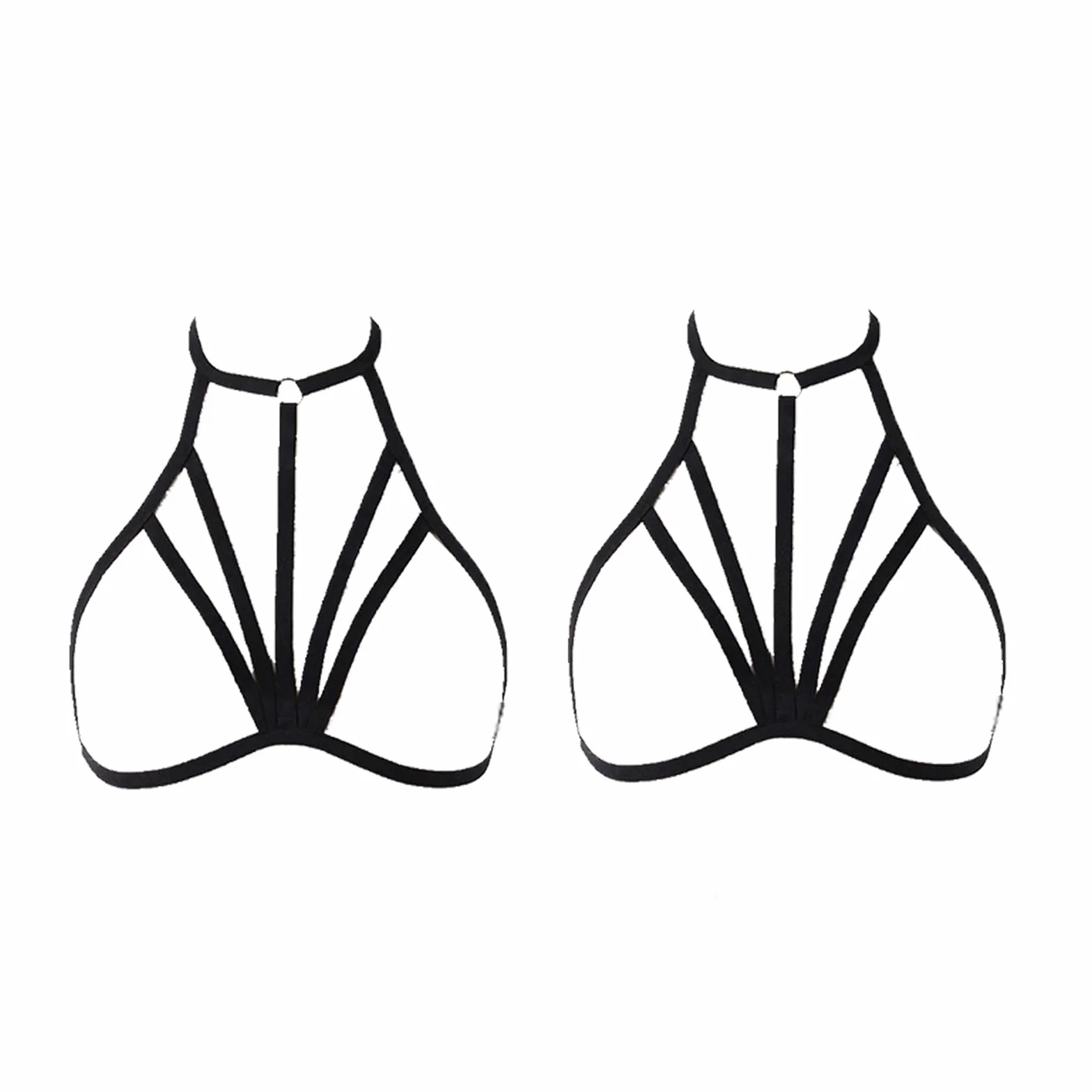 Punk Body Chest Harness 2 PCS Hollow Fashion Belt Bar for Women Club Wear