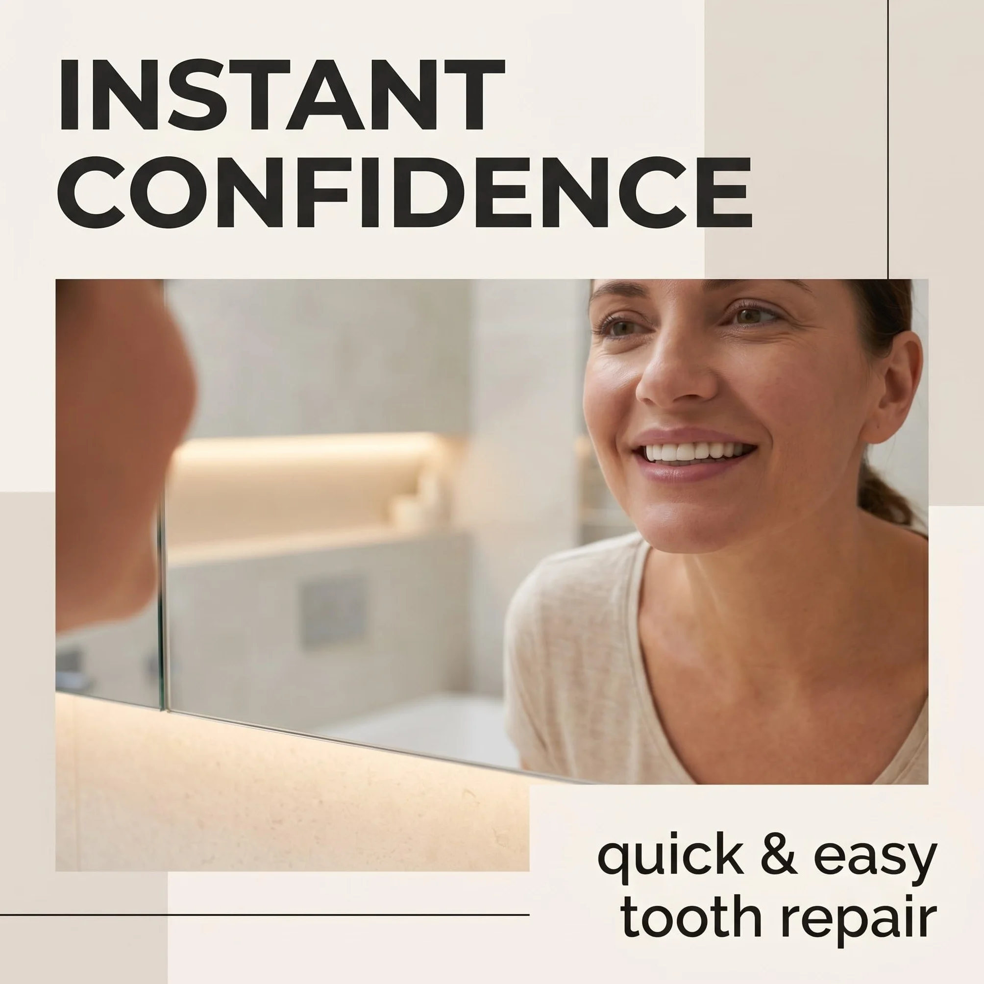 Faccette Dentali Professionali 100 Pezzi, Kit Riparazione Dentale con Custodia, Denti Finti per Anteriori e Posteriori