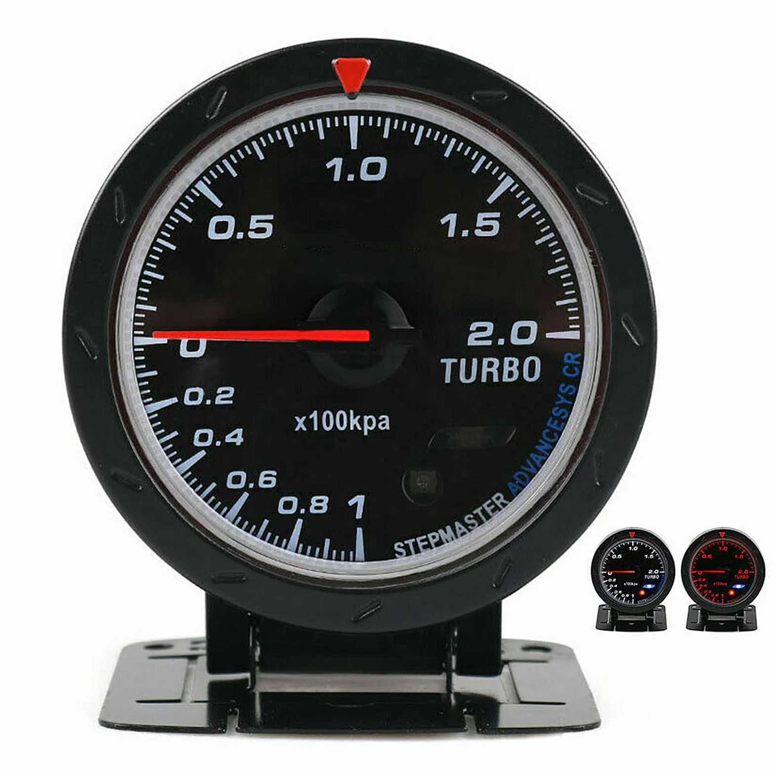Misuratore di Pressione del Manometro Turbo Boost 0‑200 Kpa Retroilluminazione a LED 60 Mm/2,5 Pollici di Diametro Universale per Auto 12V