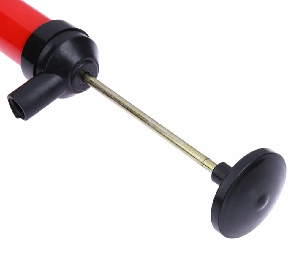 Pompa Olio Manuale, Pompa a Sifone, Aspirazione Olio con 2 Tubi - Rosso