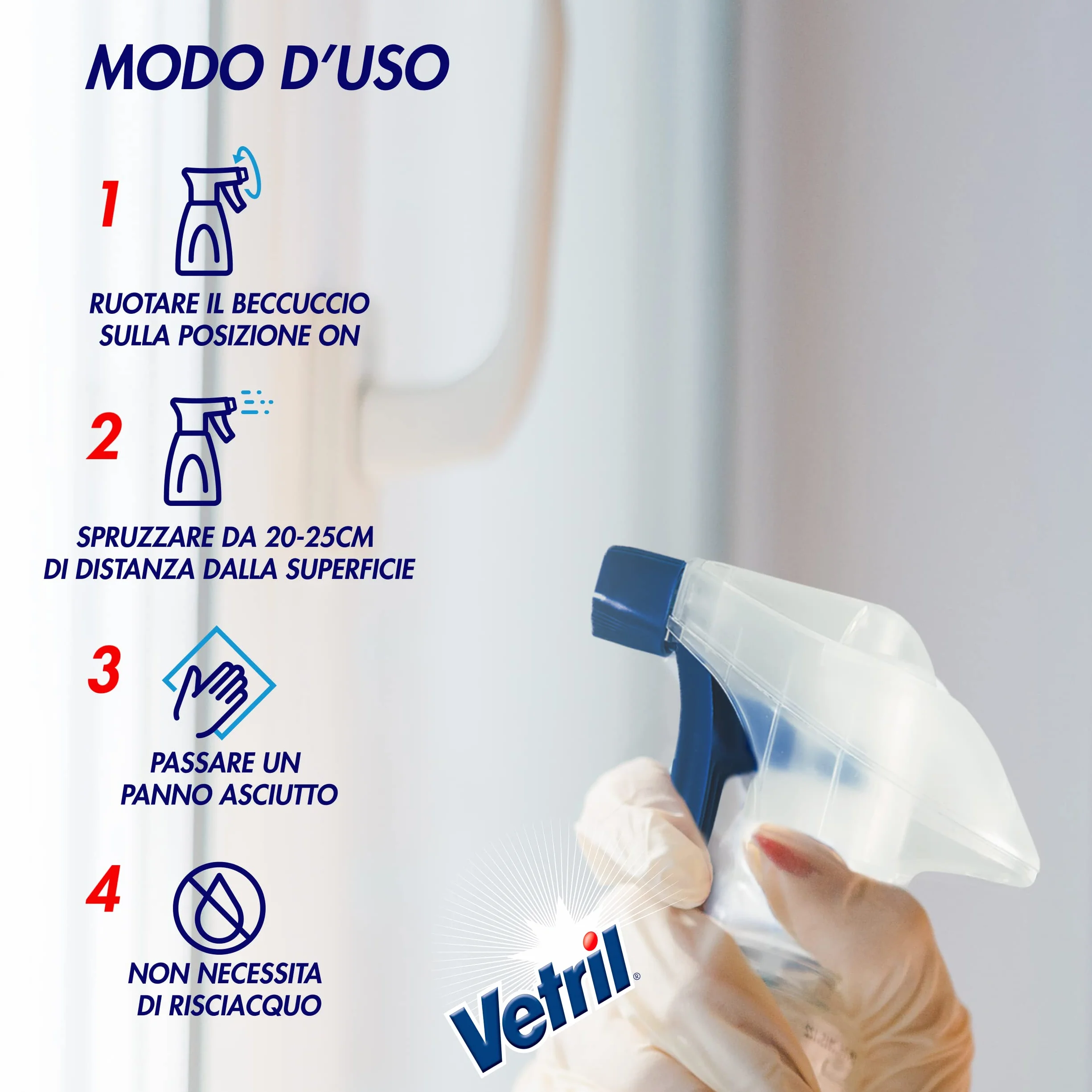 Vetril Detergente Spray Vetri e Superfici con Ammoniaca 650 ml x 2 Pezzi