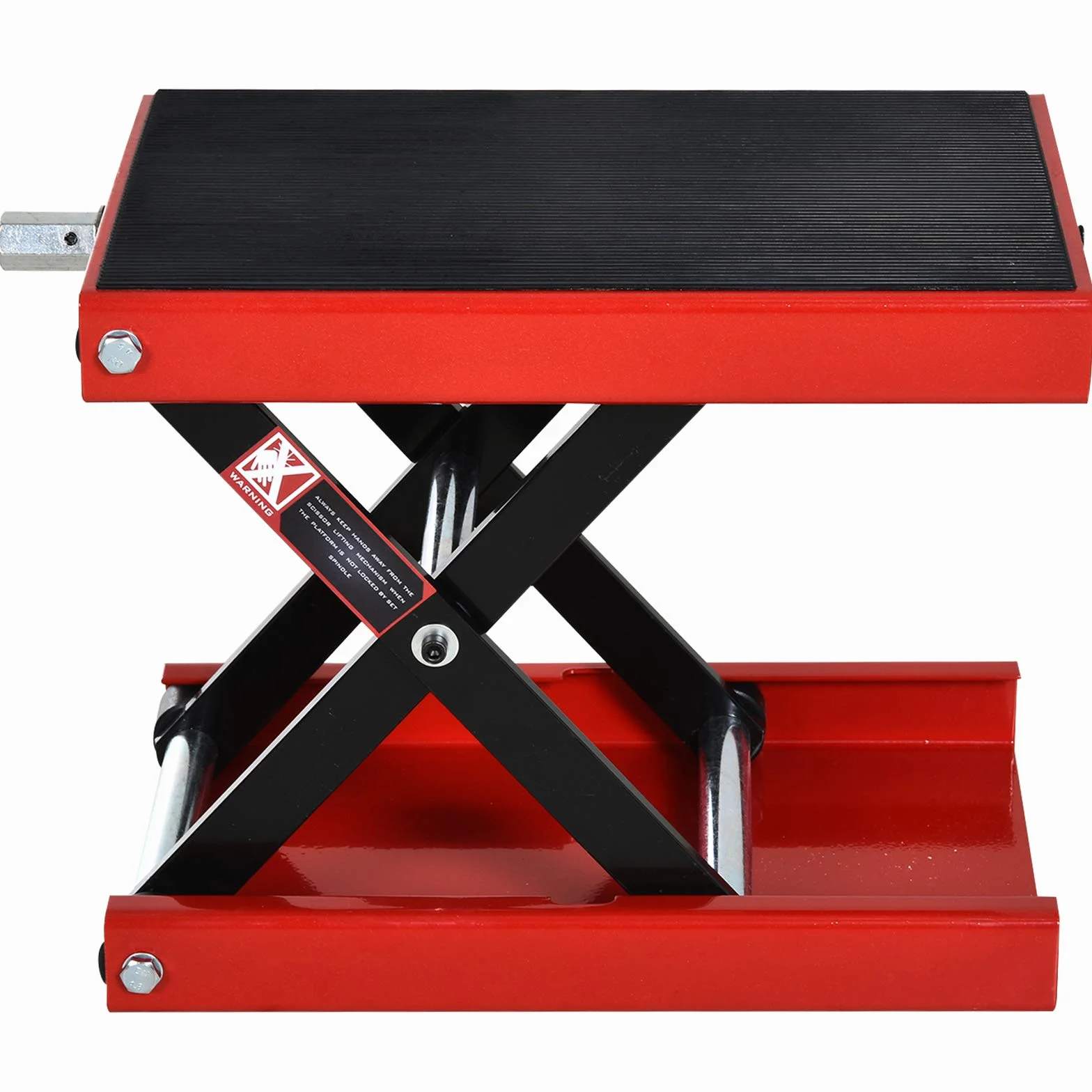 DURHAND Cavalletto per Moto e Bici Antiscivolo max 500 kg Regolabile, Metallo e Gomma, Rosso e Nero