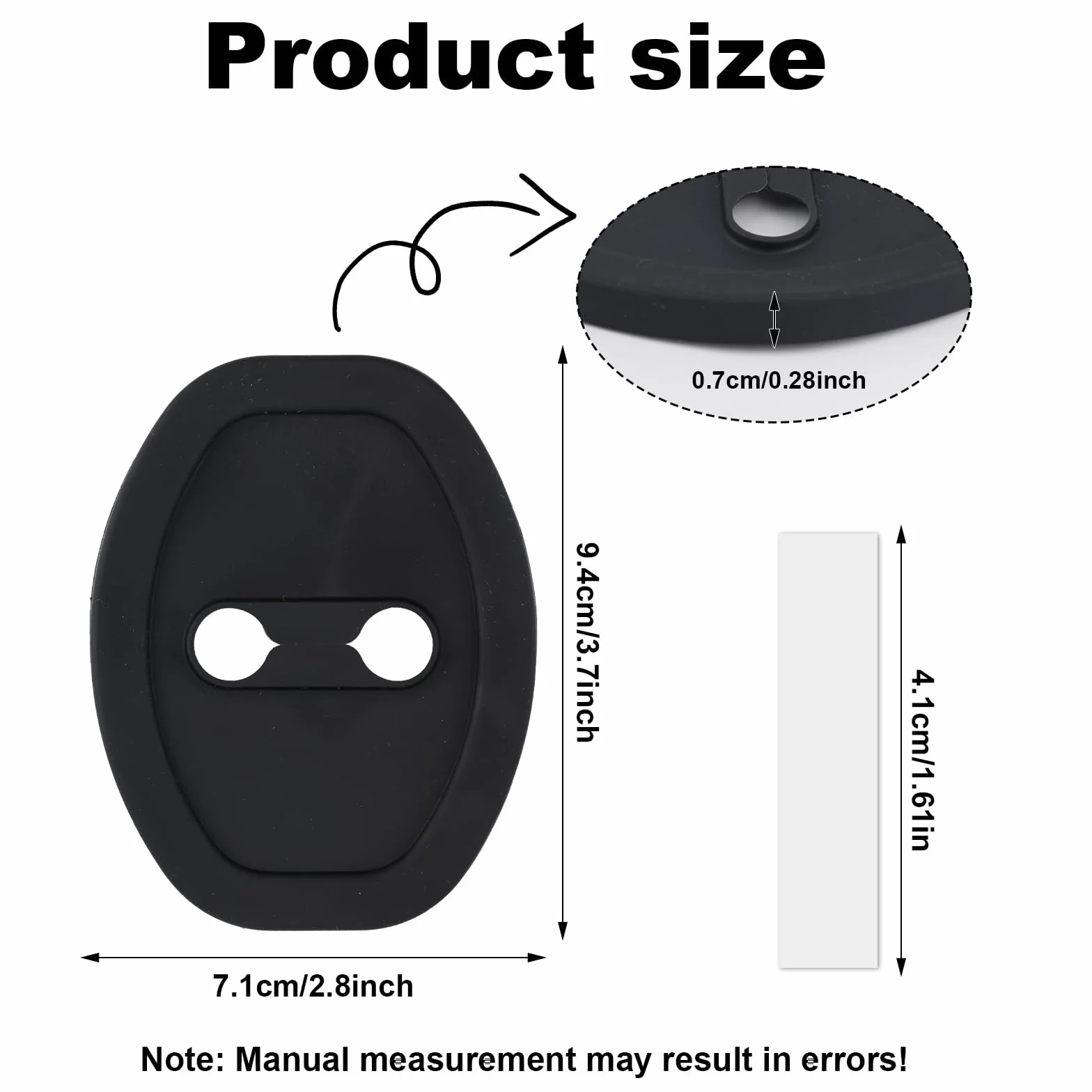 BOXOB 8pz Protezione Serratura Porta Auto, Copri-Protezione Serratura Portiera Auto Silicone Spesso Assorbimento Silenzioso degli Riduzione Rumore Accessori Universali Maggior Parte Veicoli(Nero)