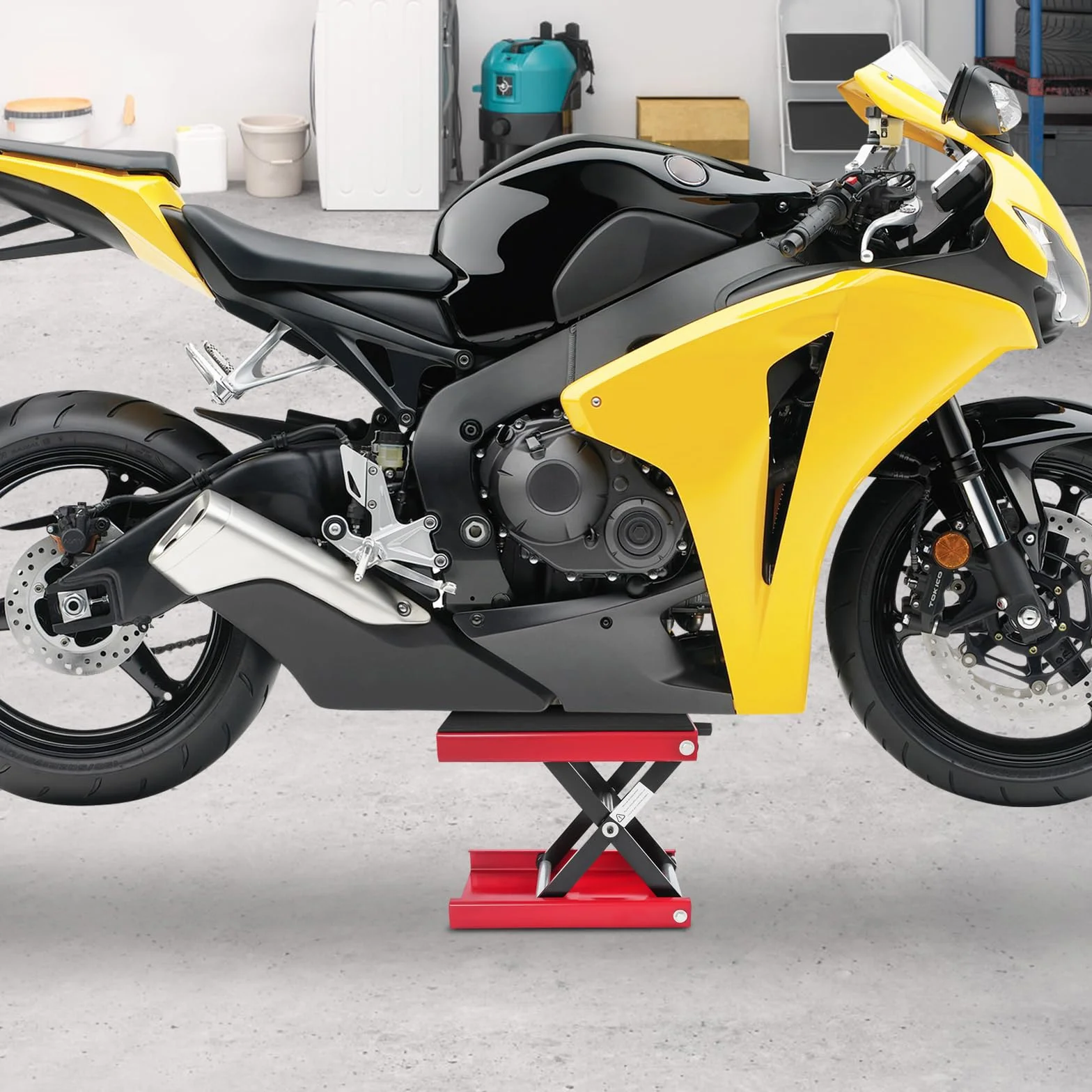 Sollevatore per moto SHZICMY, cavalletto regolabile 93-350mm, portata 500 kg