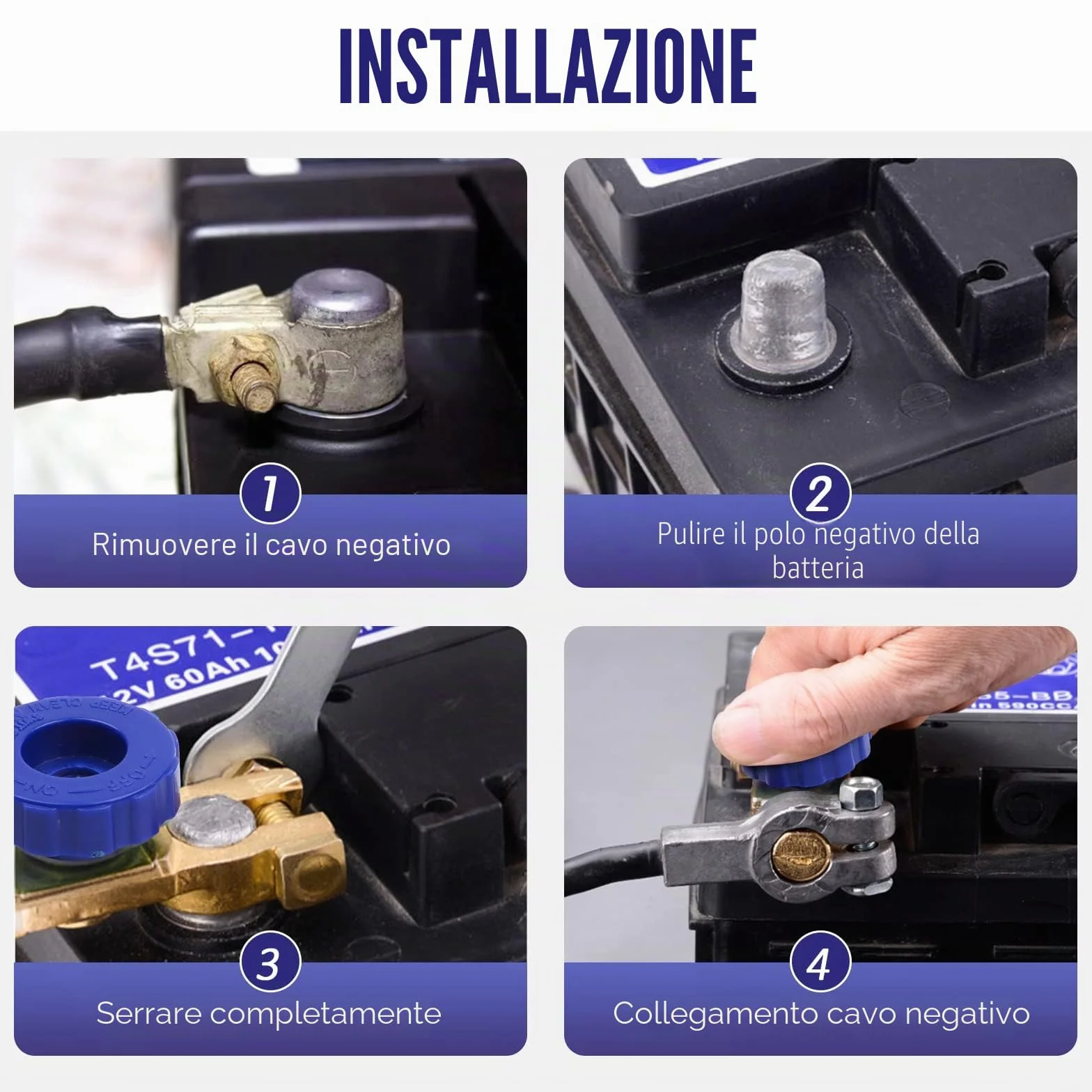 Bolatus Interruttore di separazione della batteria, 12 V/24 V, interruttore principale della batteria, interruttore della batteria, interruttore principale per auto, camion, barca, veicoli