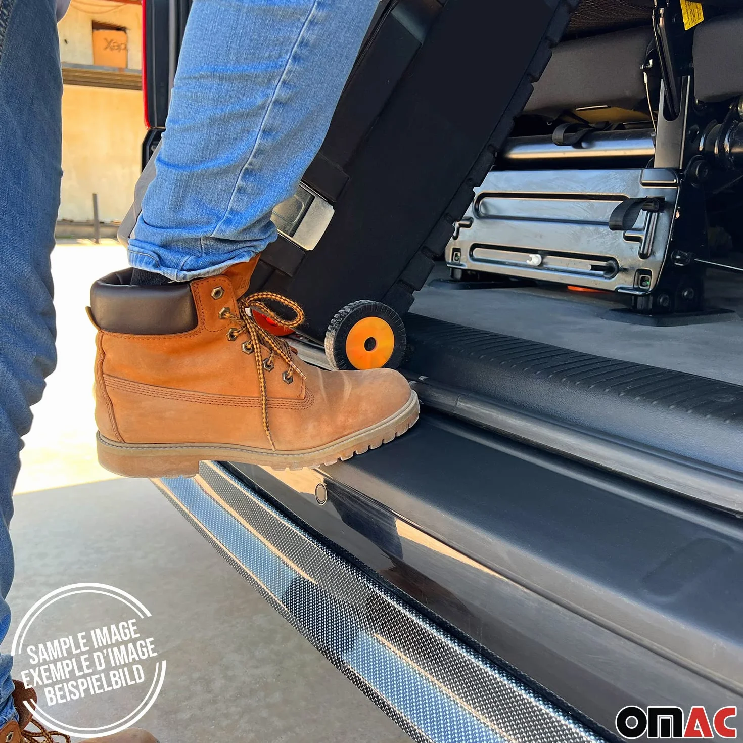 OMAC Protezione Soglia Baule Paraurti compatibile VW T7 Transporter 2023-2026 ABS Nero Opaco