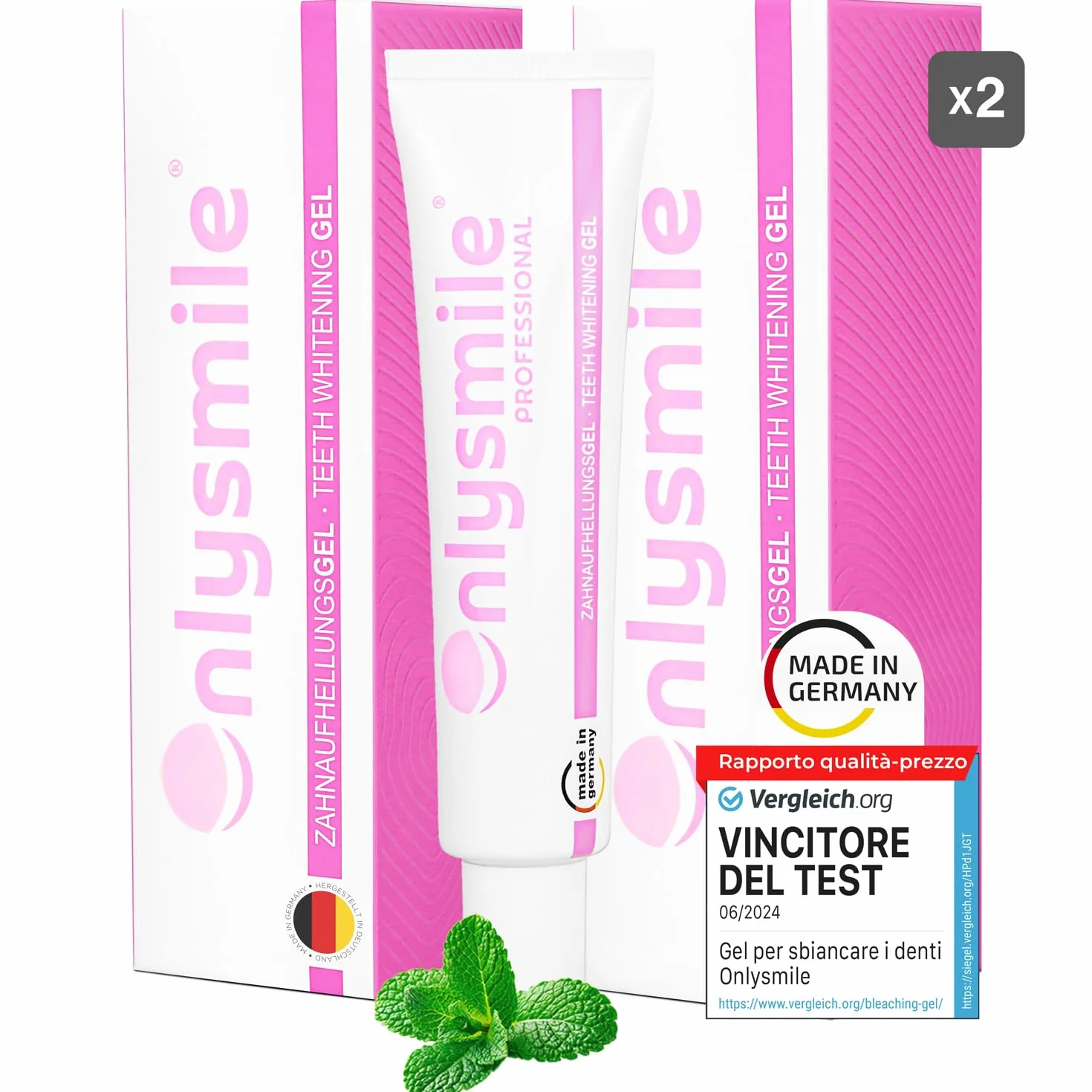 OnlySmile Gel Sbiancante Denti 2 Pezzi Sbiancamento Immediato