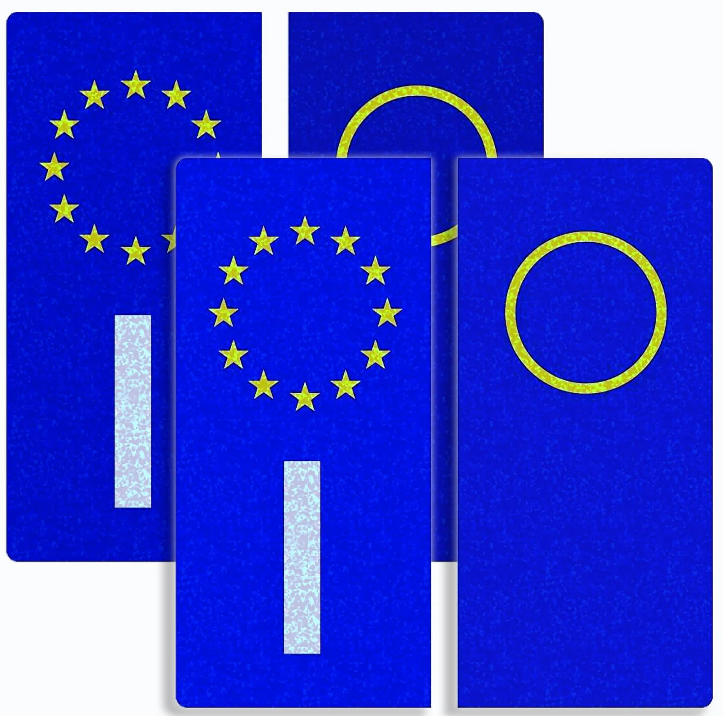 Adesivi Targa Auto Italiana Rifrangenti 4 PEZZI 4.5 x 9.8 cm Ultra Resistente Pioggia Sole UV