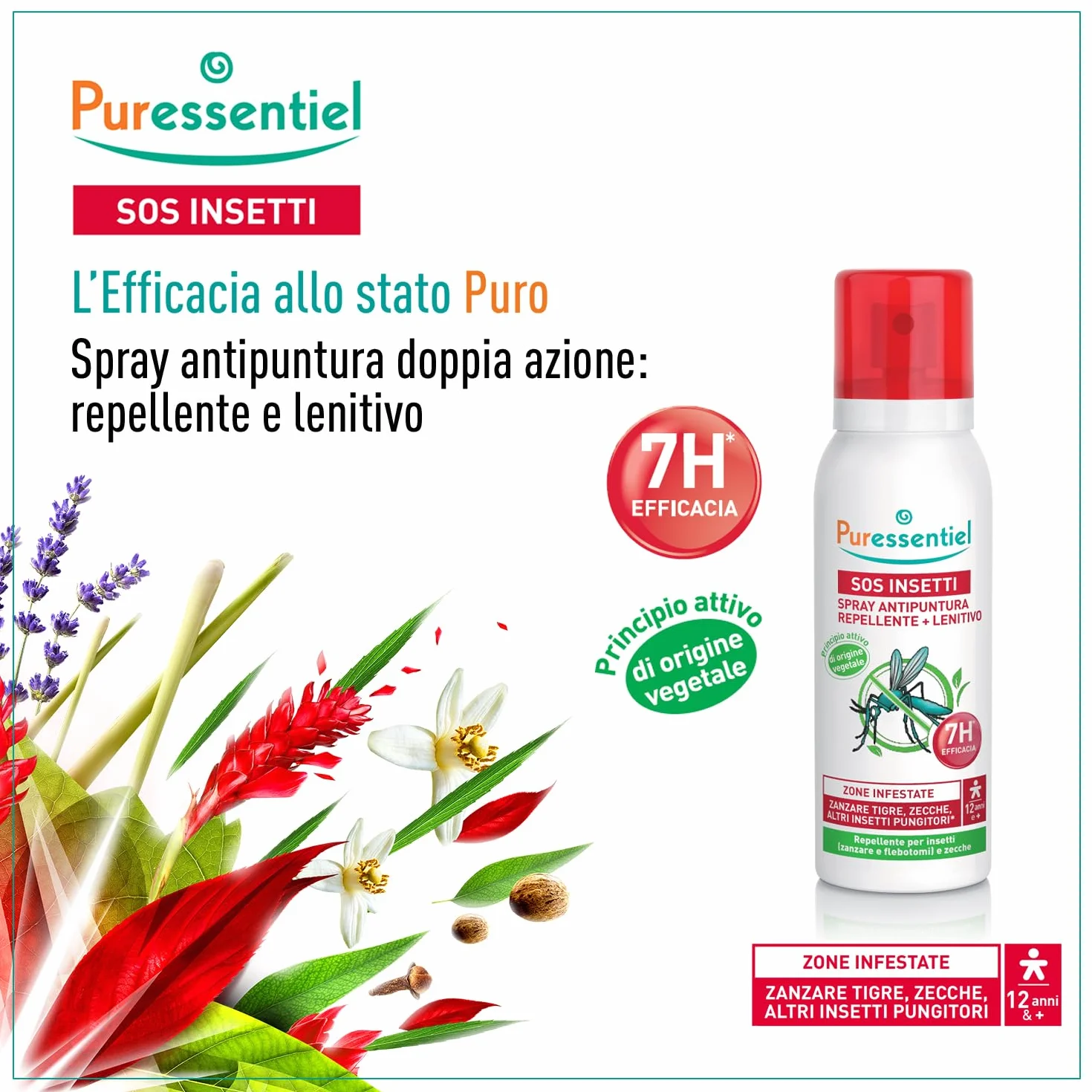 Puressentiel SOS Insetti Spray Antipuntura Repellente e Lenitivo Presidio Medico Chirurgico 75 ml