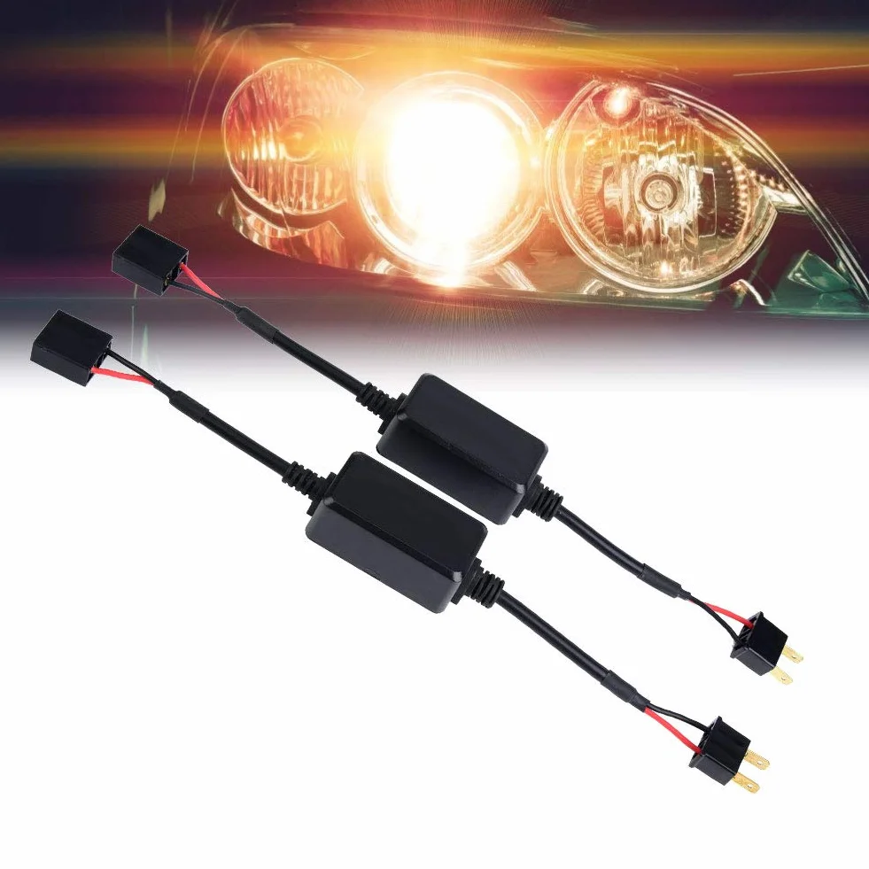 Resistenze Per H7 Canbus Moto Error 2Pcs Car LED Headlight Decoder Radio Replacement Anti-Interference Fault Canceler Filter Automotive