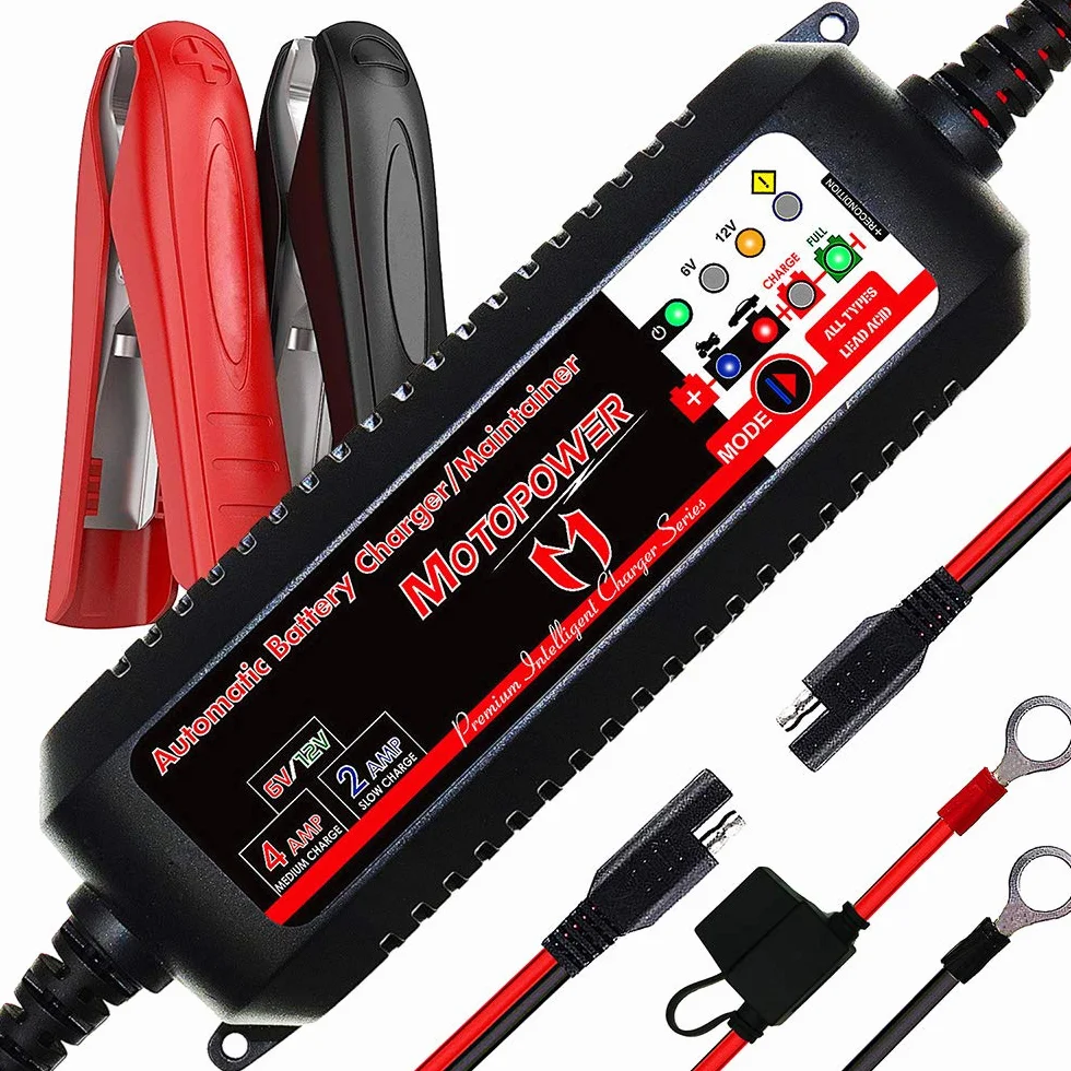 MOTOPOWER Caricabatterie Intelligente 6V/12V 4A Automatico Maintainer
