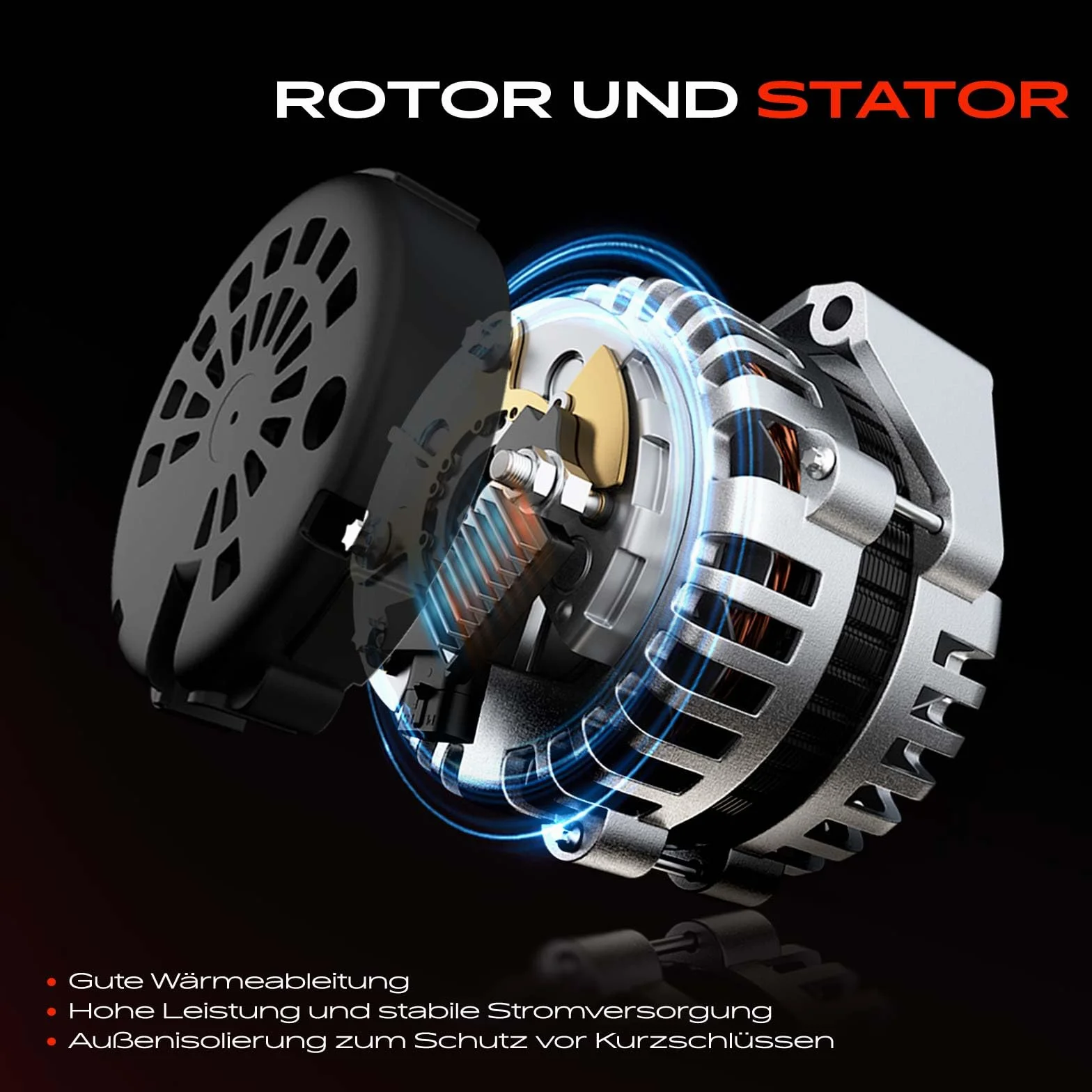 Frankberg Generatore Alternatore Benzina Compatibile con 169 1.1L-1.4L Punto 188 1.2L-1.4L Punto 199 1.4L Replace# 23266,46542889