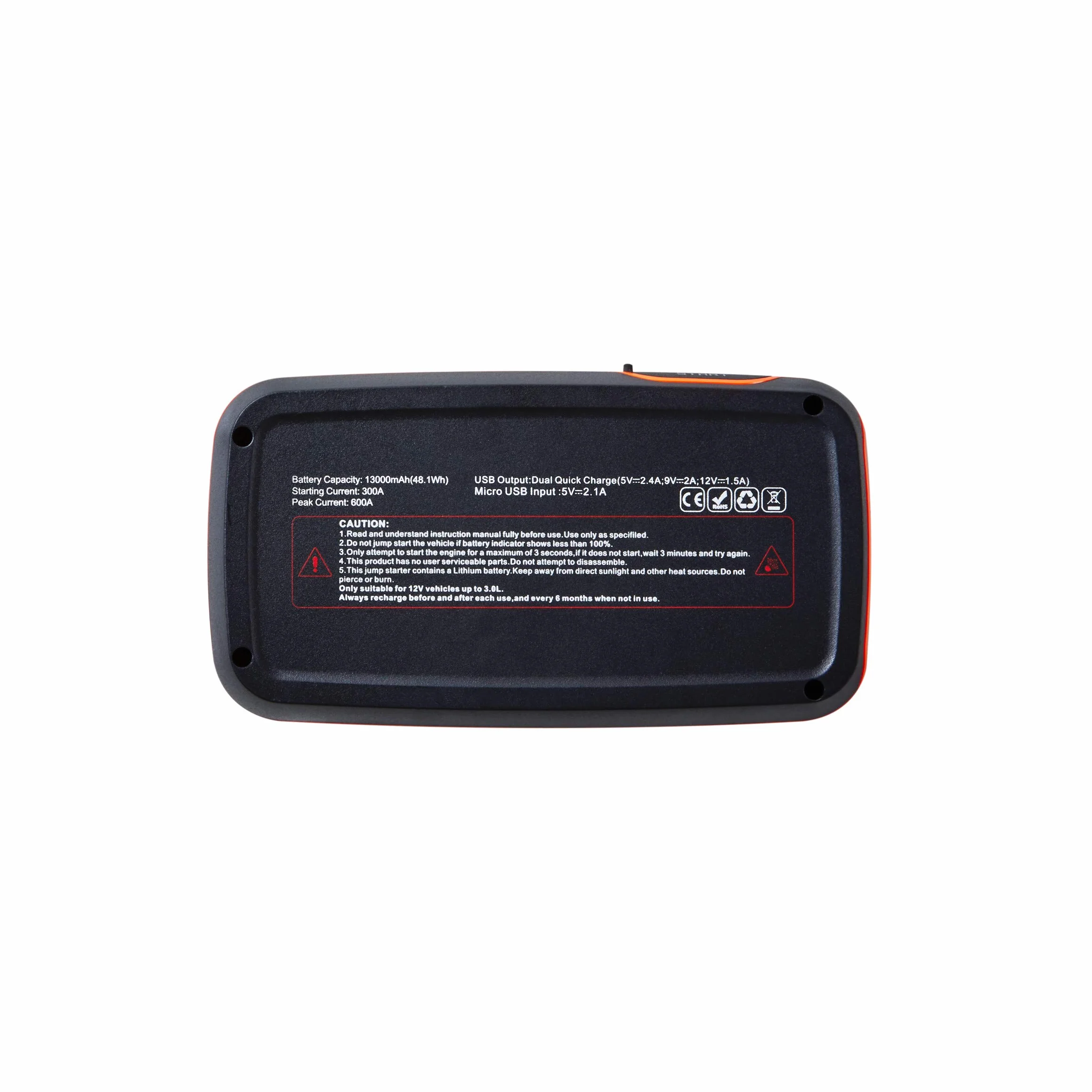 OSRAM BATTERYstart 300, avviatore al Litio da 13.000 mAh per Veicoli con Motore a Benzina Fino a 6l e Motore Diesel da 3l