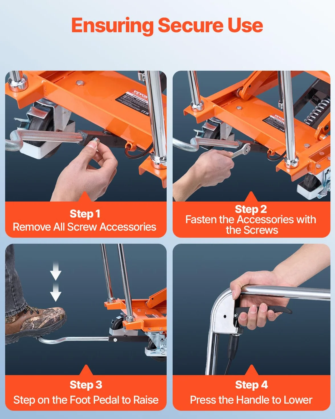 VEVOR Tavolo Elevatore Idraulico, Capacità 226,8 kg Carrello Elevatore a Doppia Forbice con 4 Ruote, Cuscinetto Antiscivolo, Altezza di Sollevamento 1200 mm per Movimentazione e Trasporto di Materiali