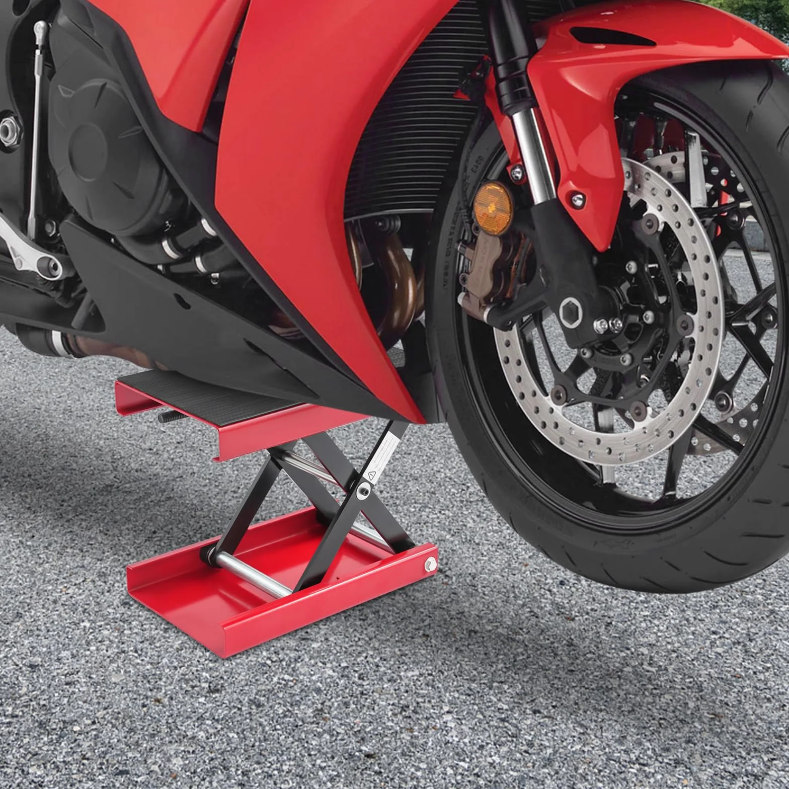 Sollevatore per moto, sollevatore per moto, regolabile in altezza, 93-350 mm, supporto per forbice di sollevamento con ampia piattaforma, sollevatore per riparazione di biciclette (portata 500 kg