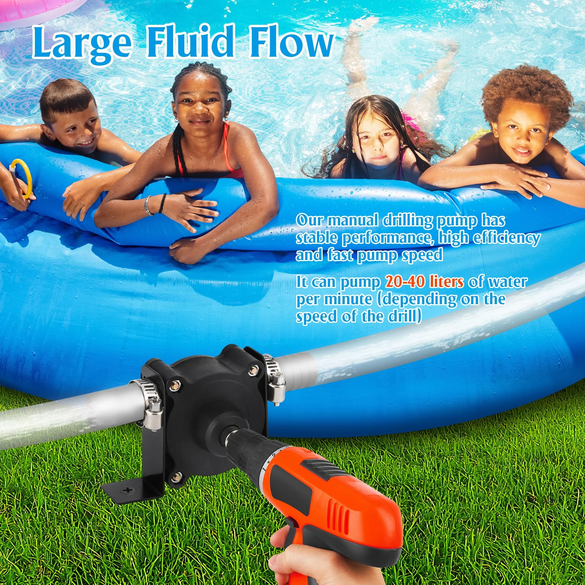 Pompa Elettrica per Trapano Senza Fili Pompa Aspira Acqua Pompa Per Acqua A Mano Diesel Trapano Elettrico Portatile Acqua con Flusso Rapido per Uso in Giardino, Officina